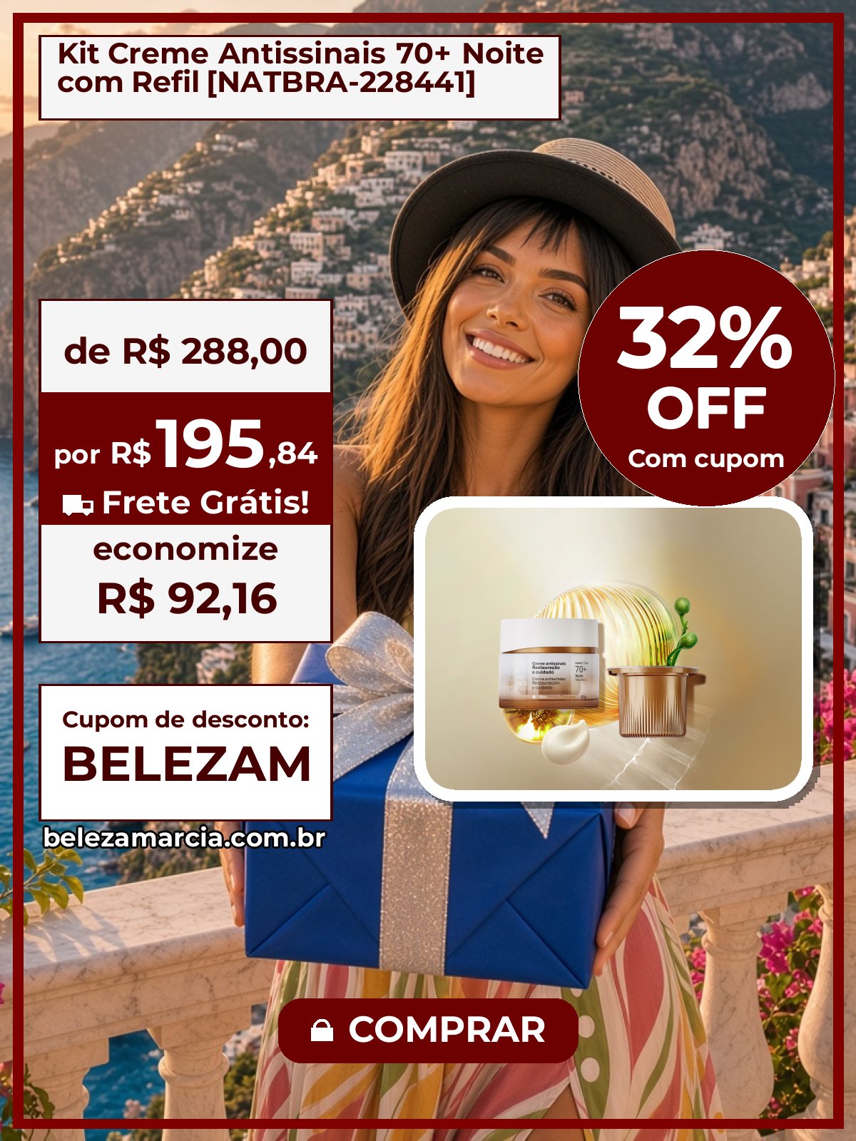 Kit Creme Antissinais 70+ Noite com Refil [NATBRA-228441]