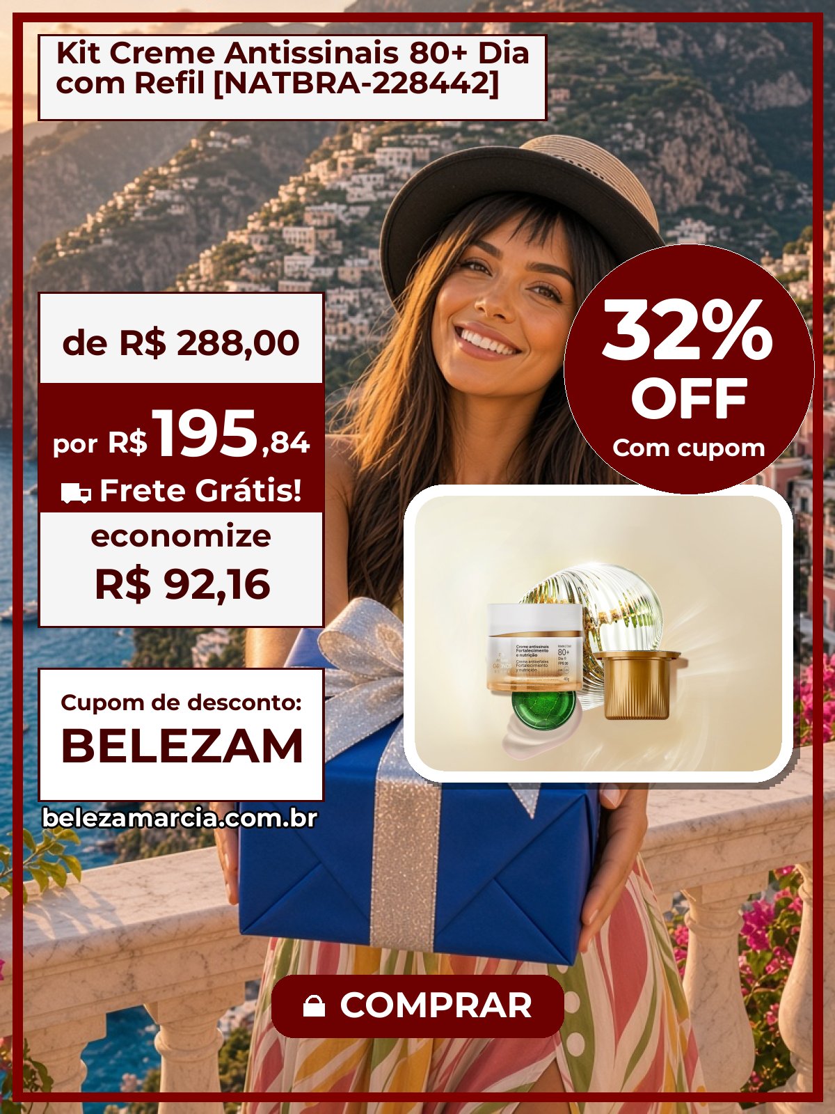 Kit Creme Antissinais 80+ Dia com Refil [NATBRA-228442]