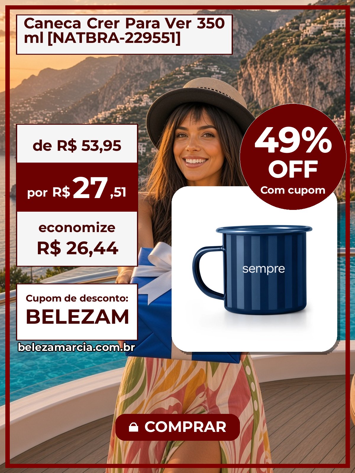 Caneca Crer Para Ver 350 ml [NATBRA-229551]