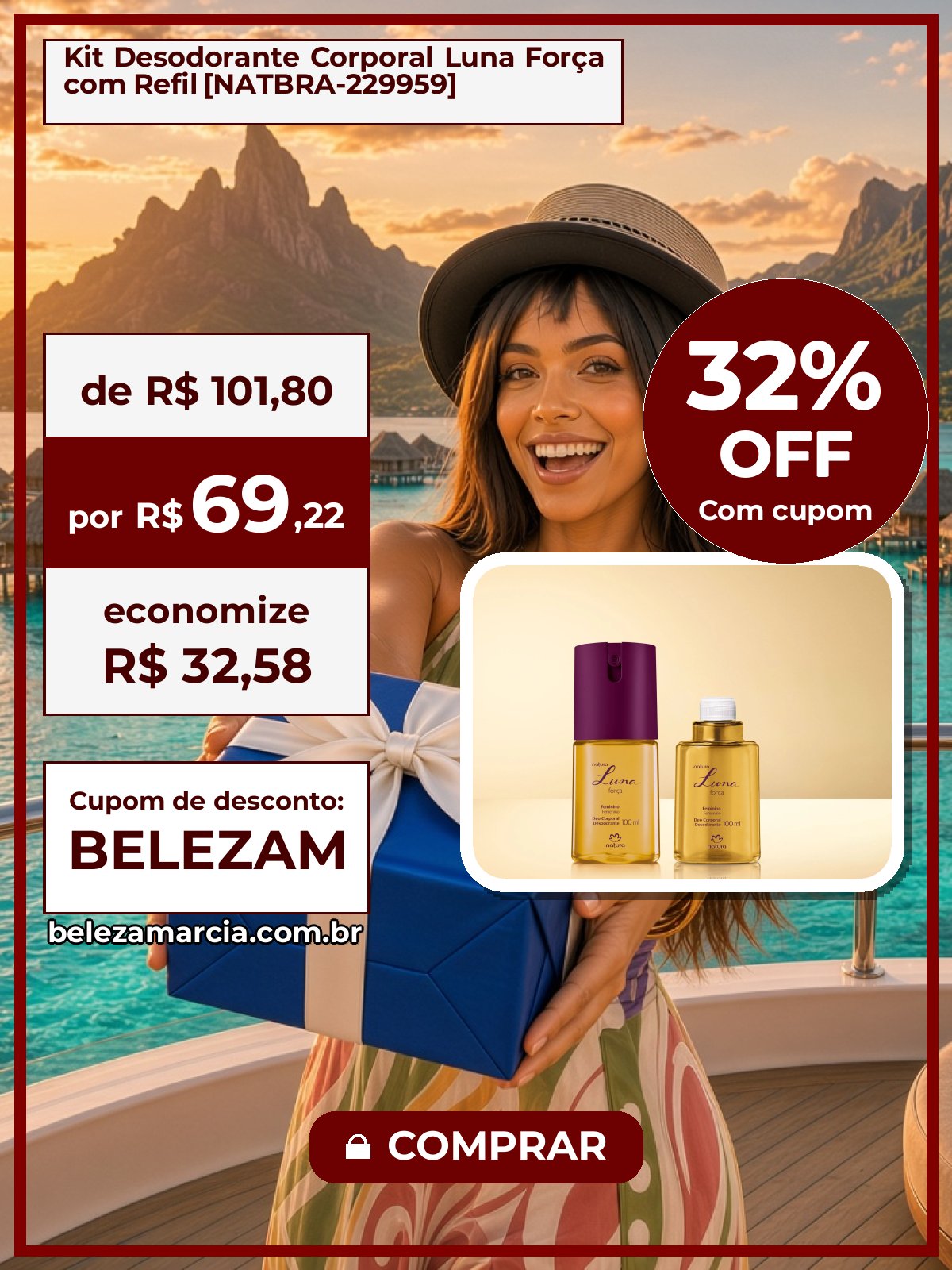 Kit Desodorante Corporal Luna Força com Refil [NATBRA-229959]