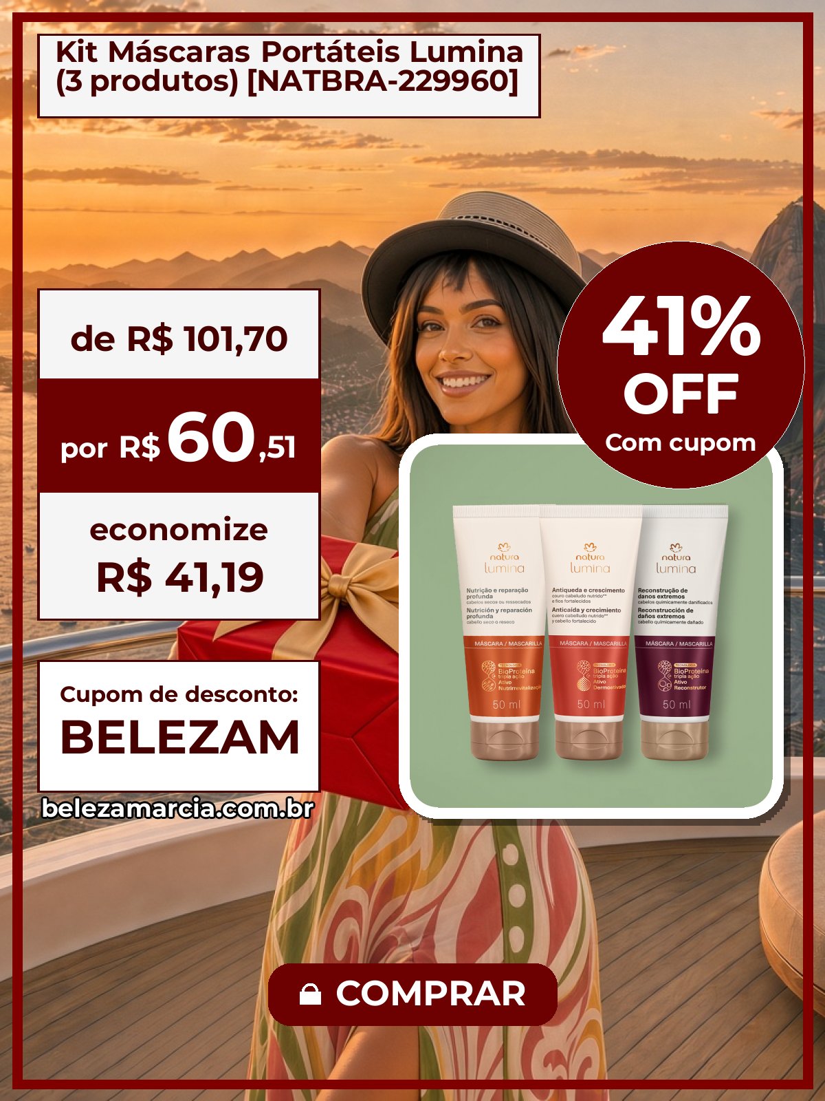 Kit Máscaras Portáteis Lumina (3 produtos) [NATBRA-229960]