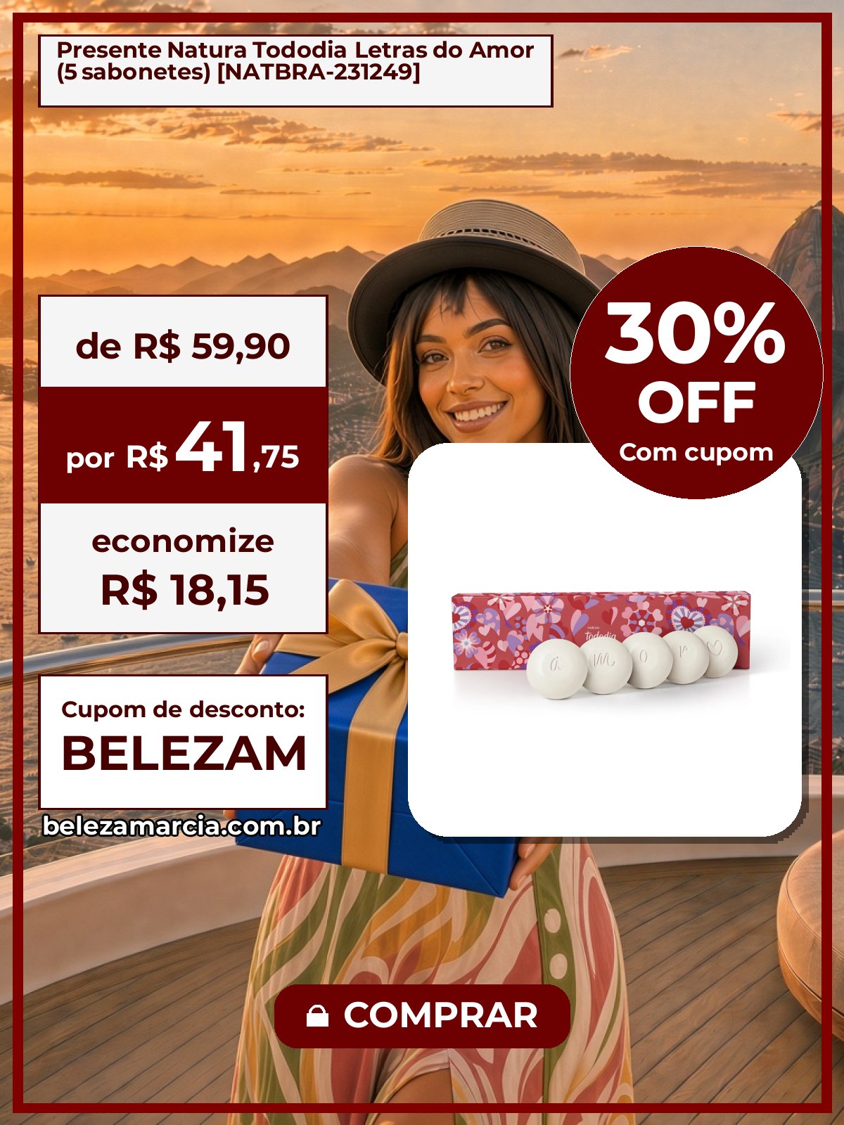 Presente Natura Tododia Letras do Amor (5 sabonetes) [NATBRA-231249]