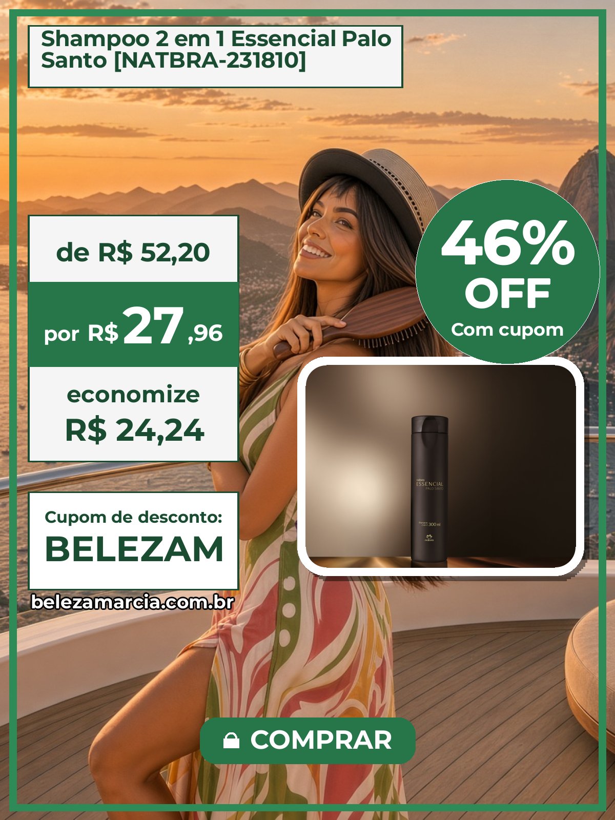 Shampoo 2 em 1 Essencial Palo Santo [NATBRA-231810]