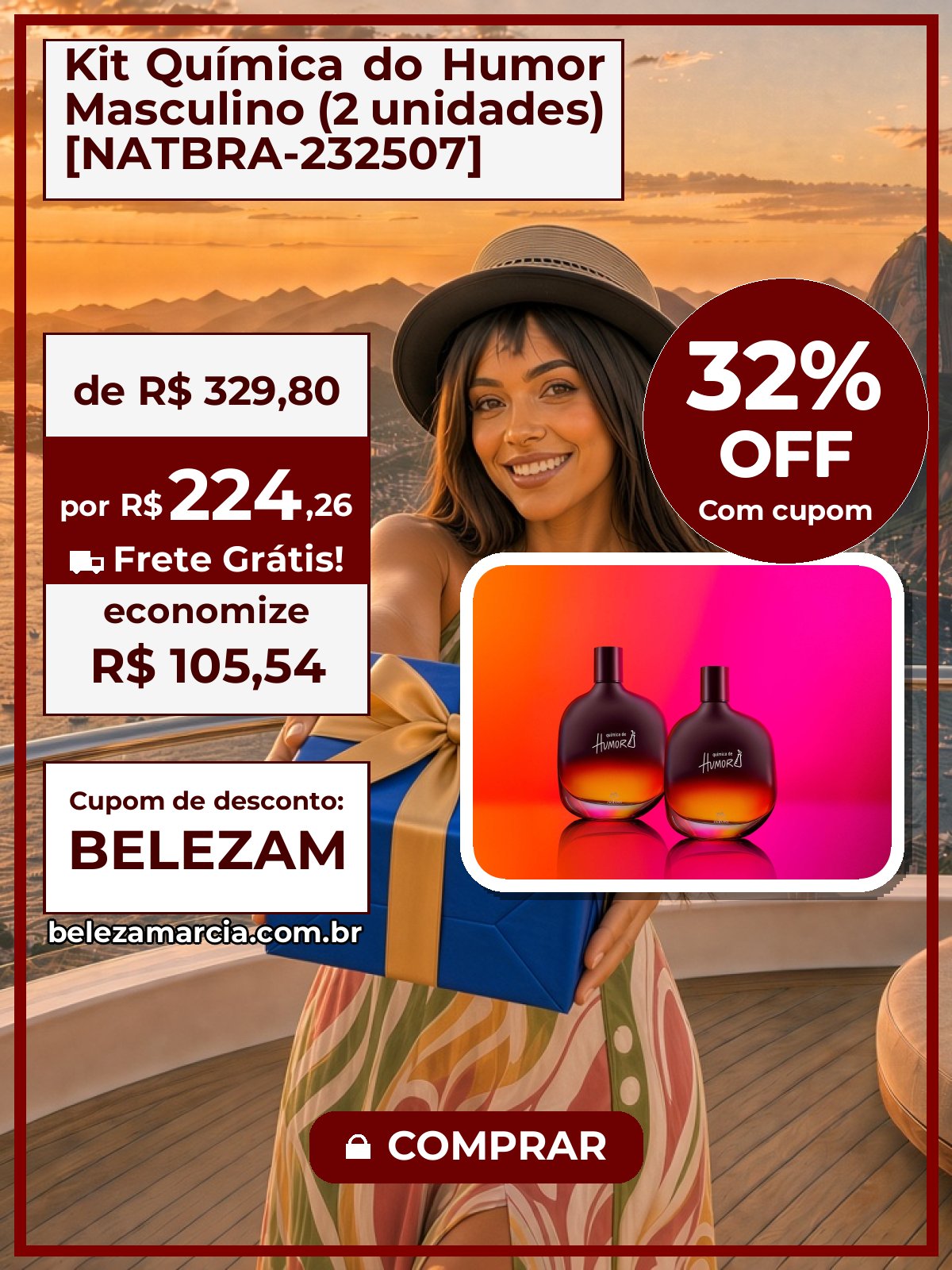 Kit Química do Humor Masculino (2 unidades) [NATBRA-232507]