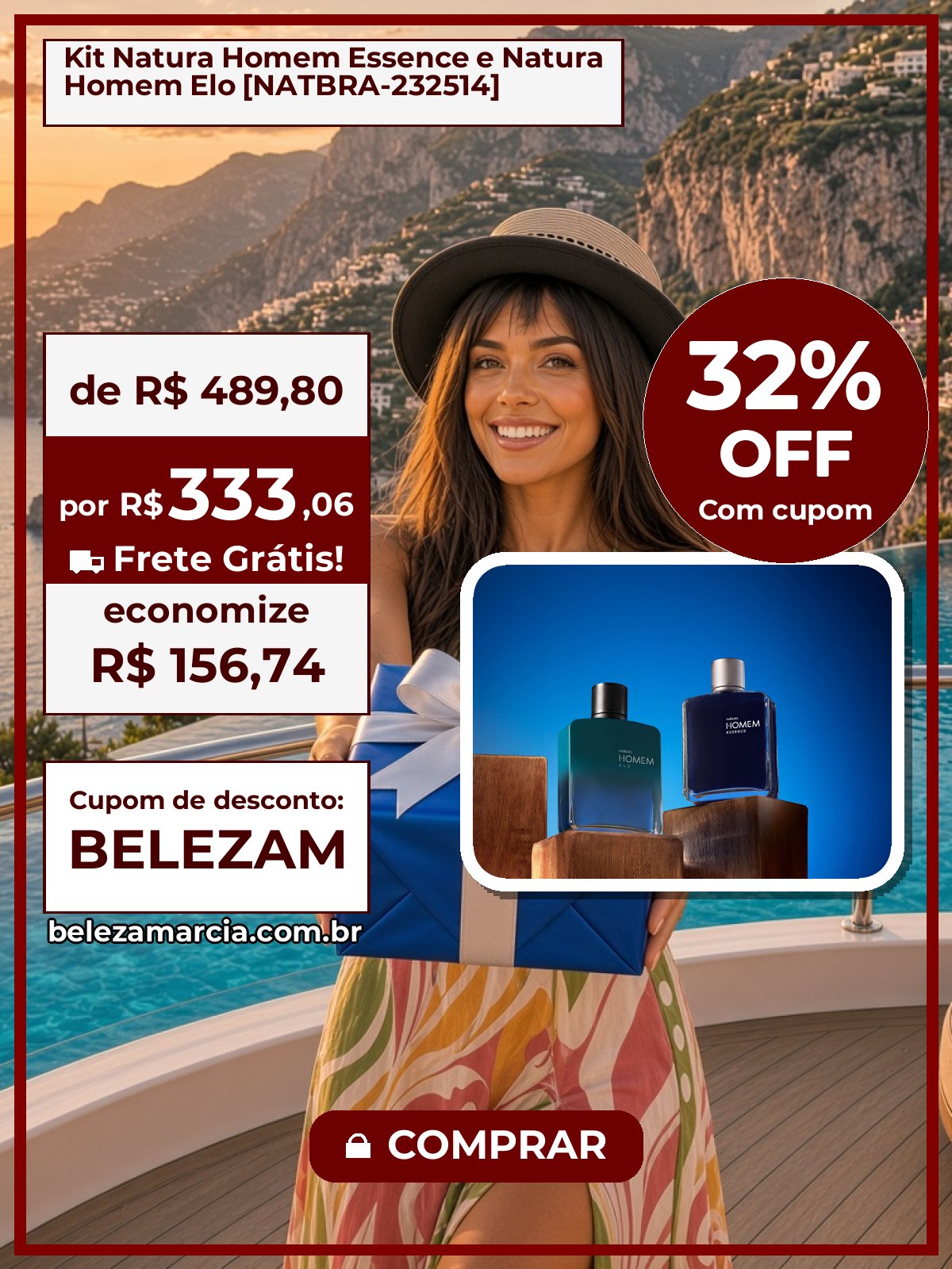 Kit Natura Homem Essence e Natura Homem Elo [NATBRA-232514]