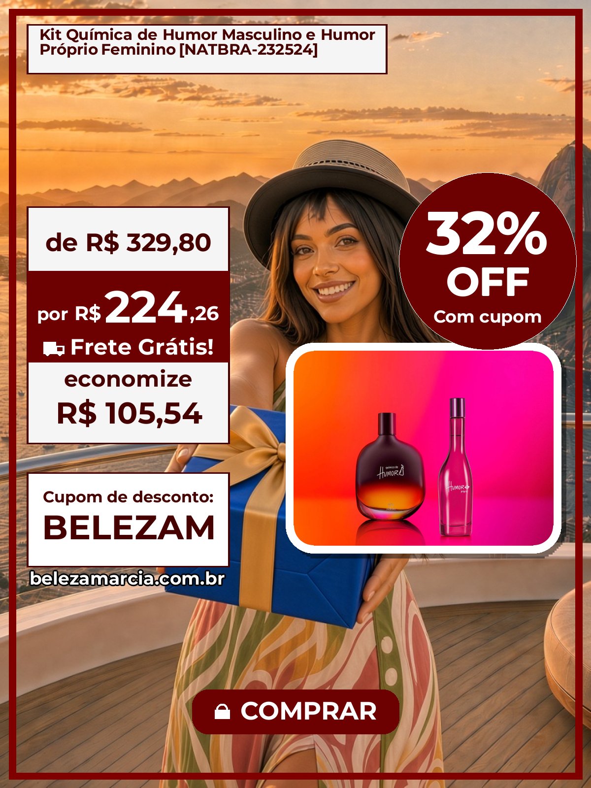 Kit Química de Humor Masculino e Humor Próprio Feminino [NATBRA-232524]