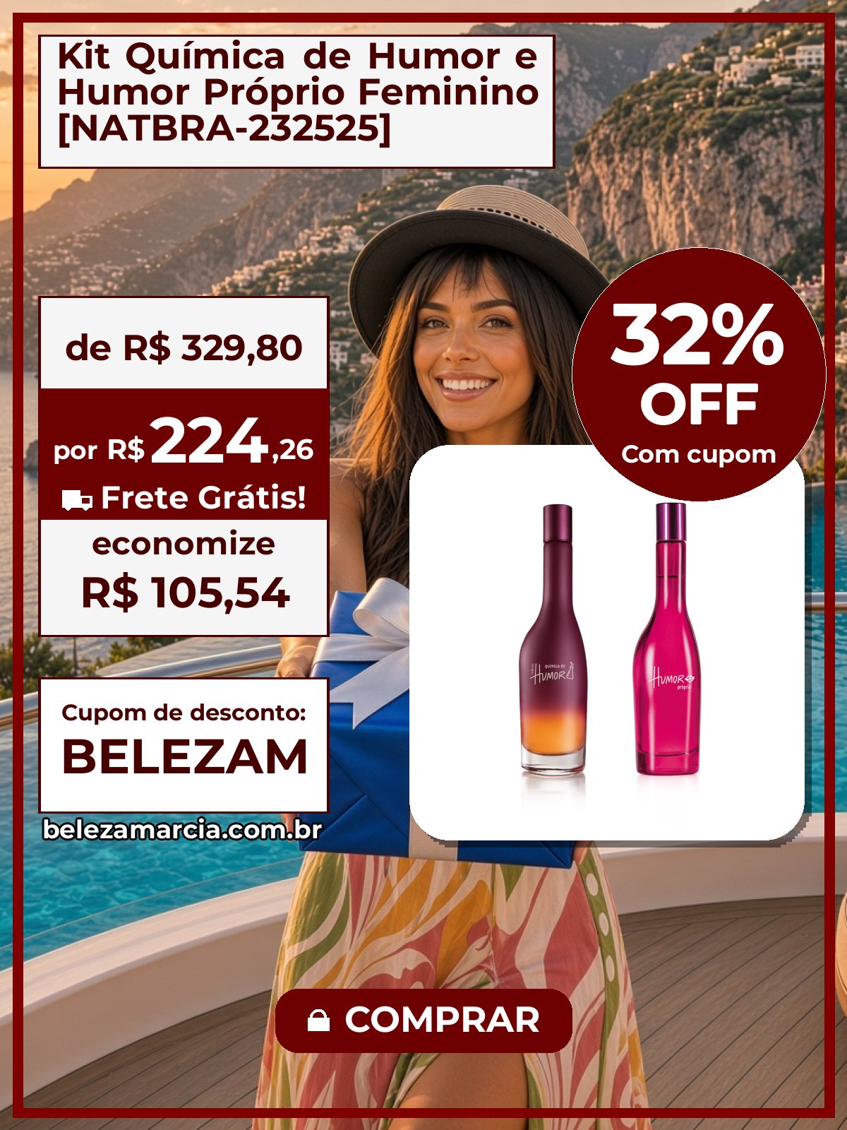 Kit Química de Humor e Humor Próprio Feminino [NATBRA-232525]