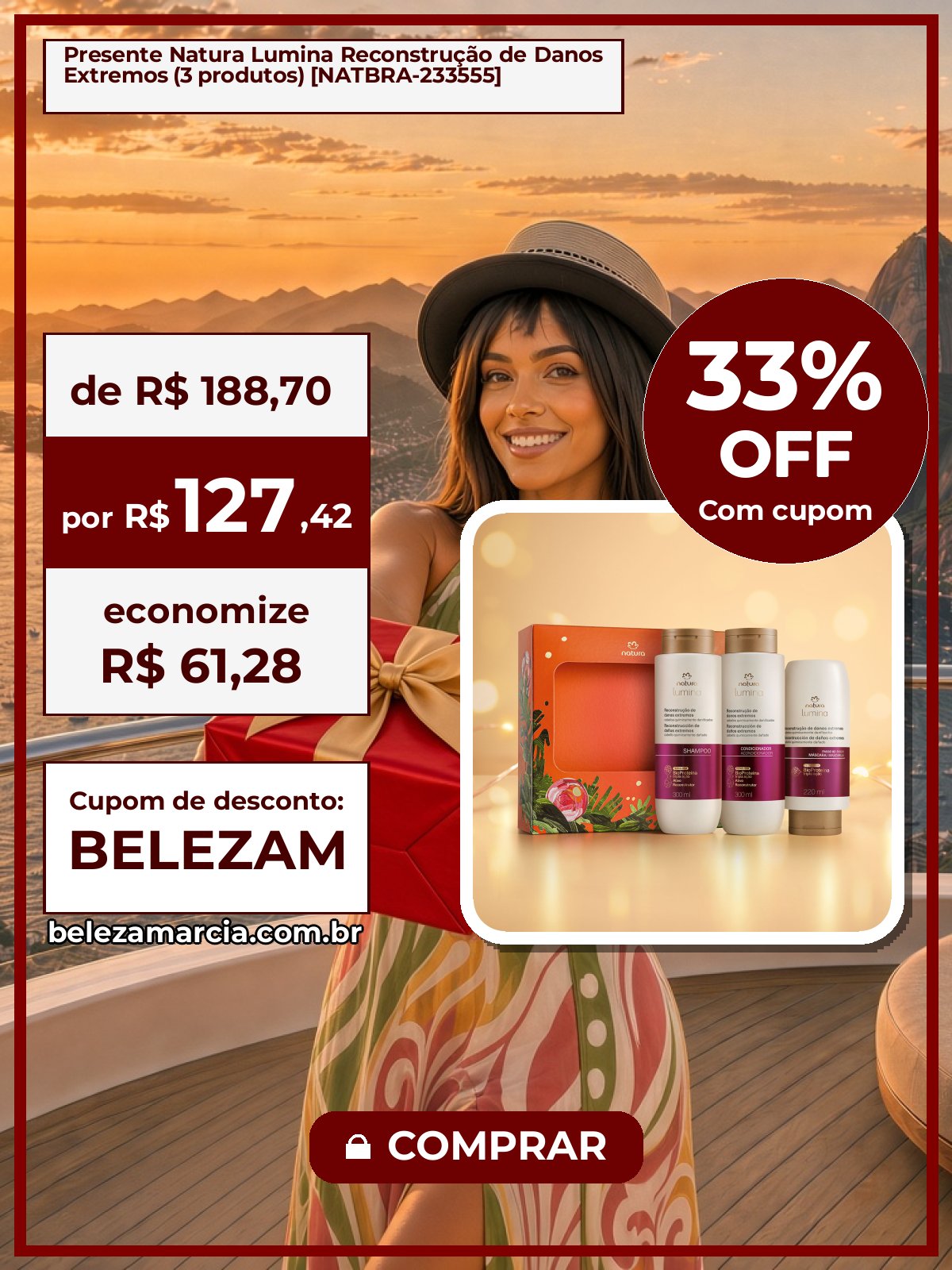 Presente Natura Lumina Reconstrução de Danos Extremos (3 produtos) [NATBRA-233555]