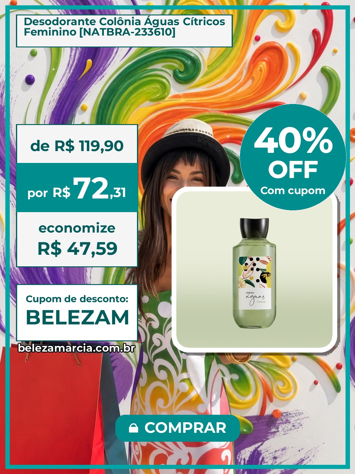Desodorante Colônia Águas Cítricos Feminino [NATBRA-233610]