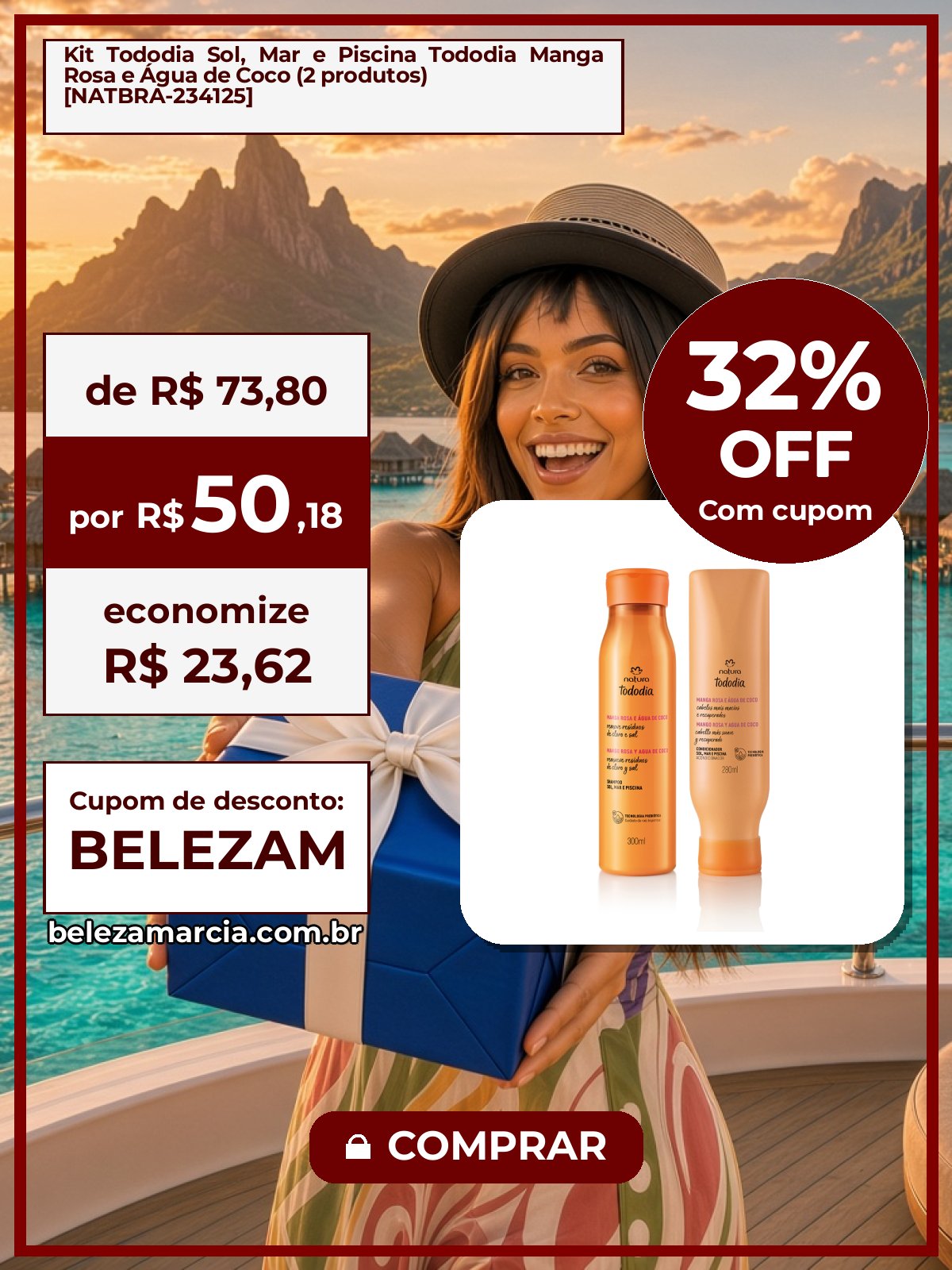 Kit Tododia Sol, Mar e Piscina Tododia Manga Rosa e Água de Coco (2 produtos) [NATBRA-234125]