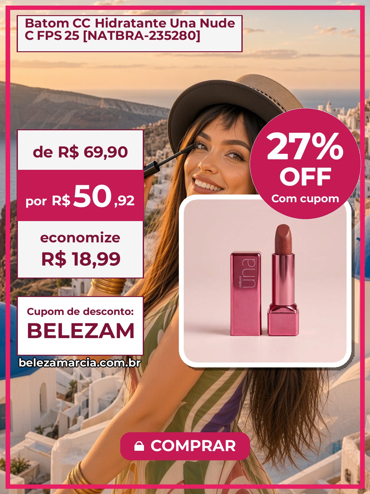 Batom CC Hidratante Una Nude C FPS 25 [NATBRA-235280]