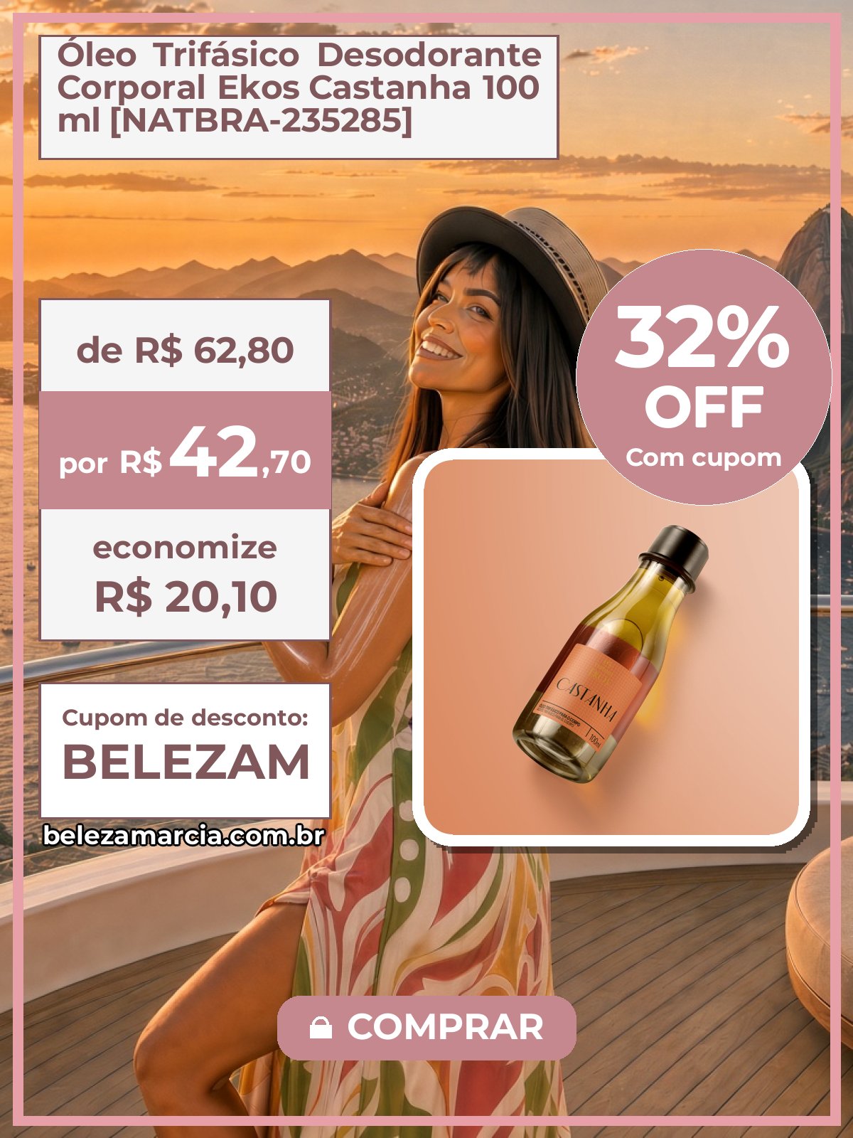 Óleo Trifásico Desodorante Corporal Ekos Castanha 100 ml [NATBRA-235285]