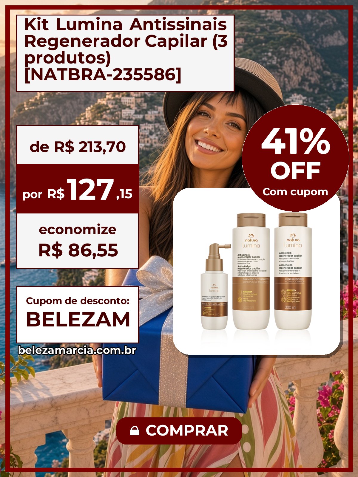 Kit Lumina Antissinais Regenerador Capilar (3 produtos) [NATBRA-235586]