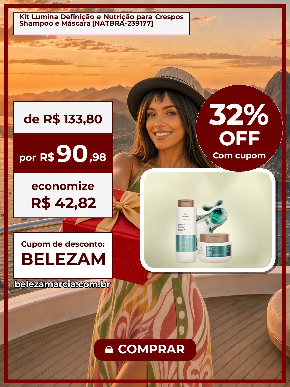 Kit Lumina Definição e Nutrição para Crespos Shampoo e Máscara [NATBRA-239177]