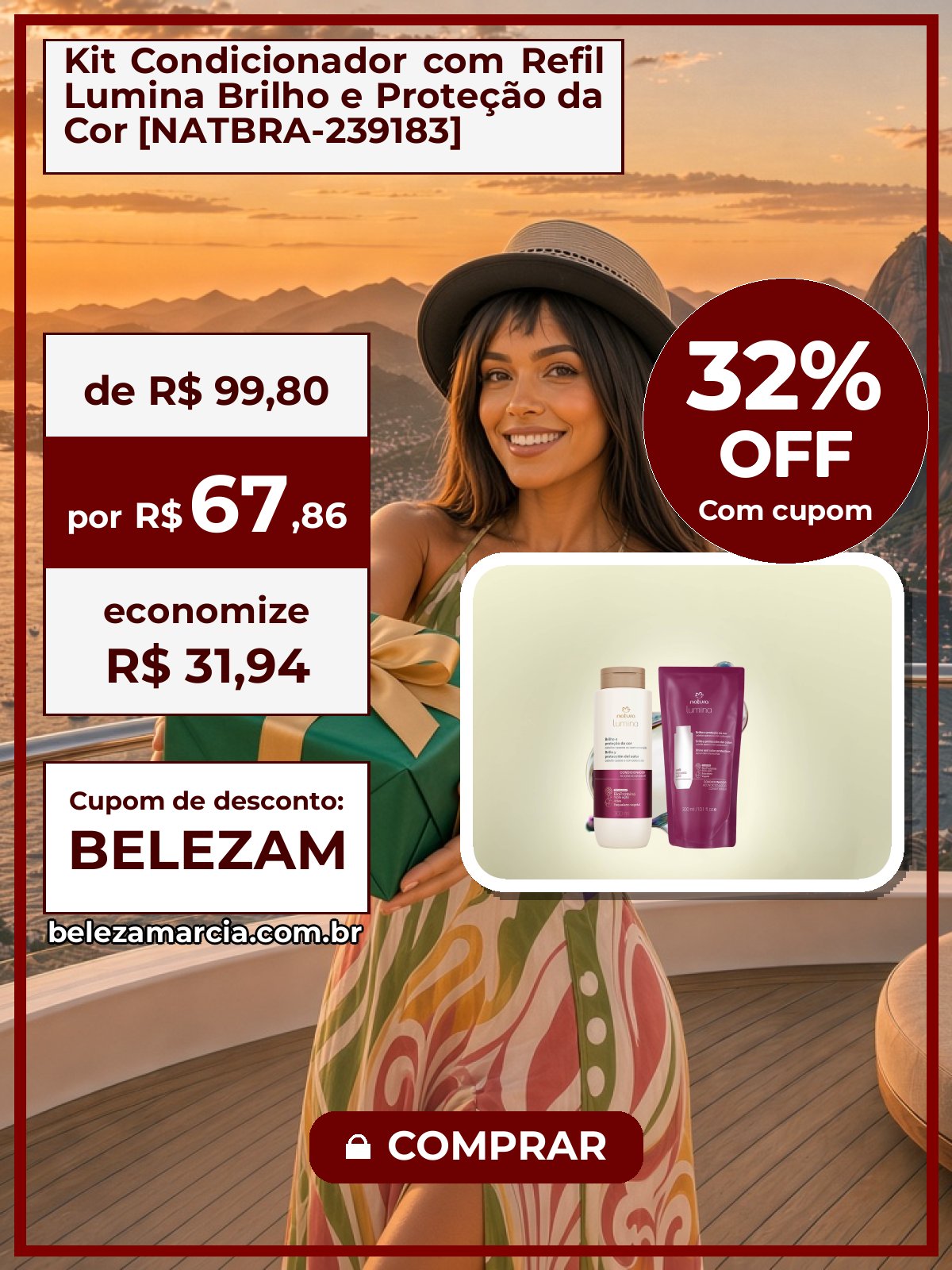 Kit Condicionador com Refil Lumina Brilho e Proteção da Cor [NATBRA-239183]