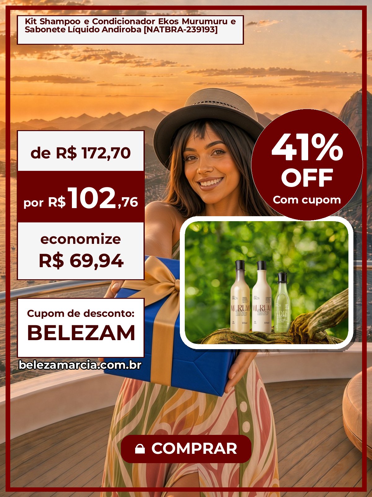 Kit Shampoo e Condicionador Ekos Murumuru e Sabonete Líquido Andiroba [NATBRA-239193]