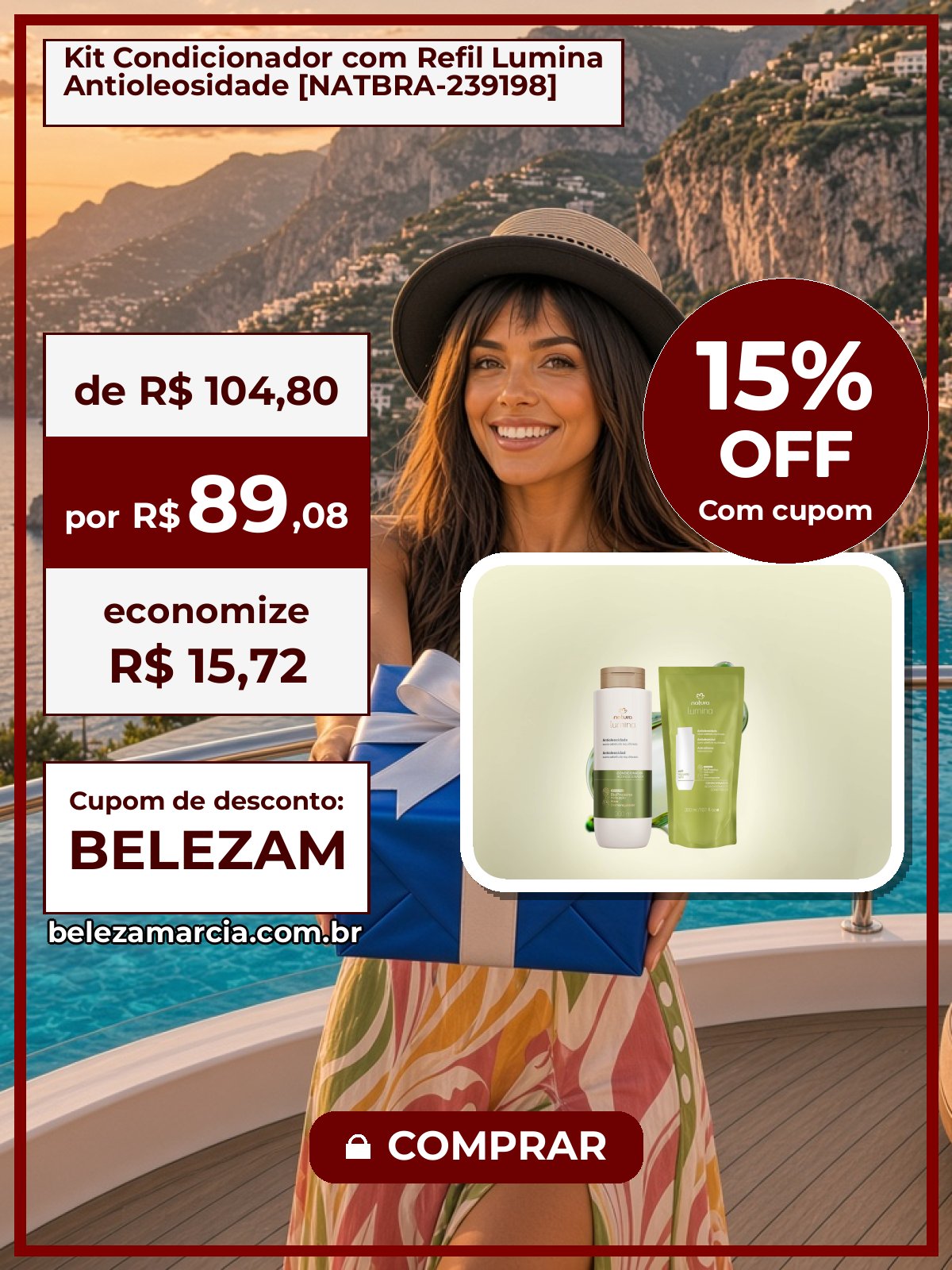 Kit Condicionador com Refil Lumina Antioleosidade [NATBRA-239198]