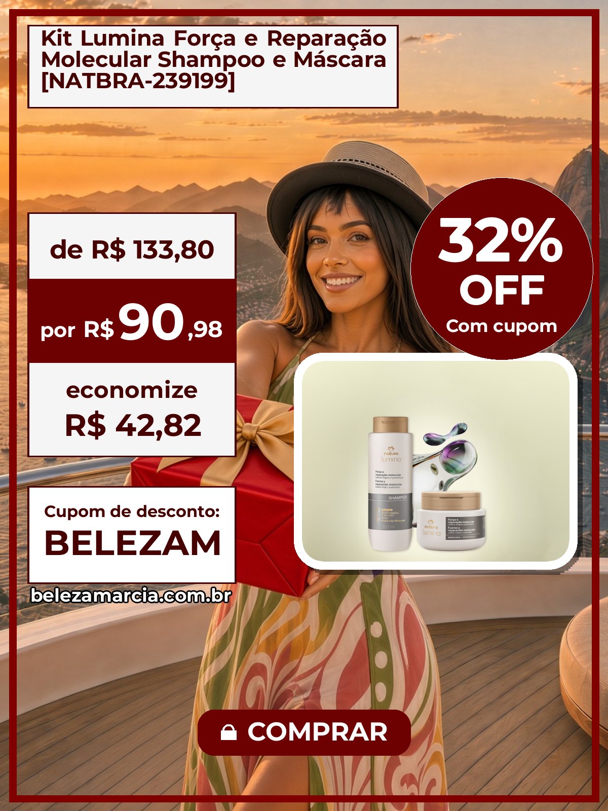 Kit Lumina Força e Reparação Molecular Shampoo e Máscara [NATBRA-239199]