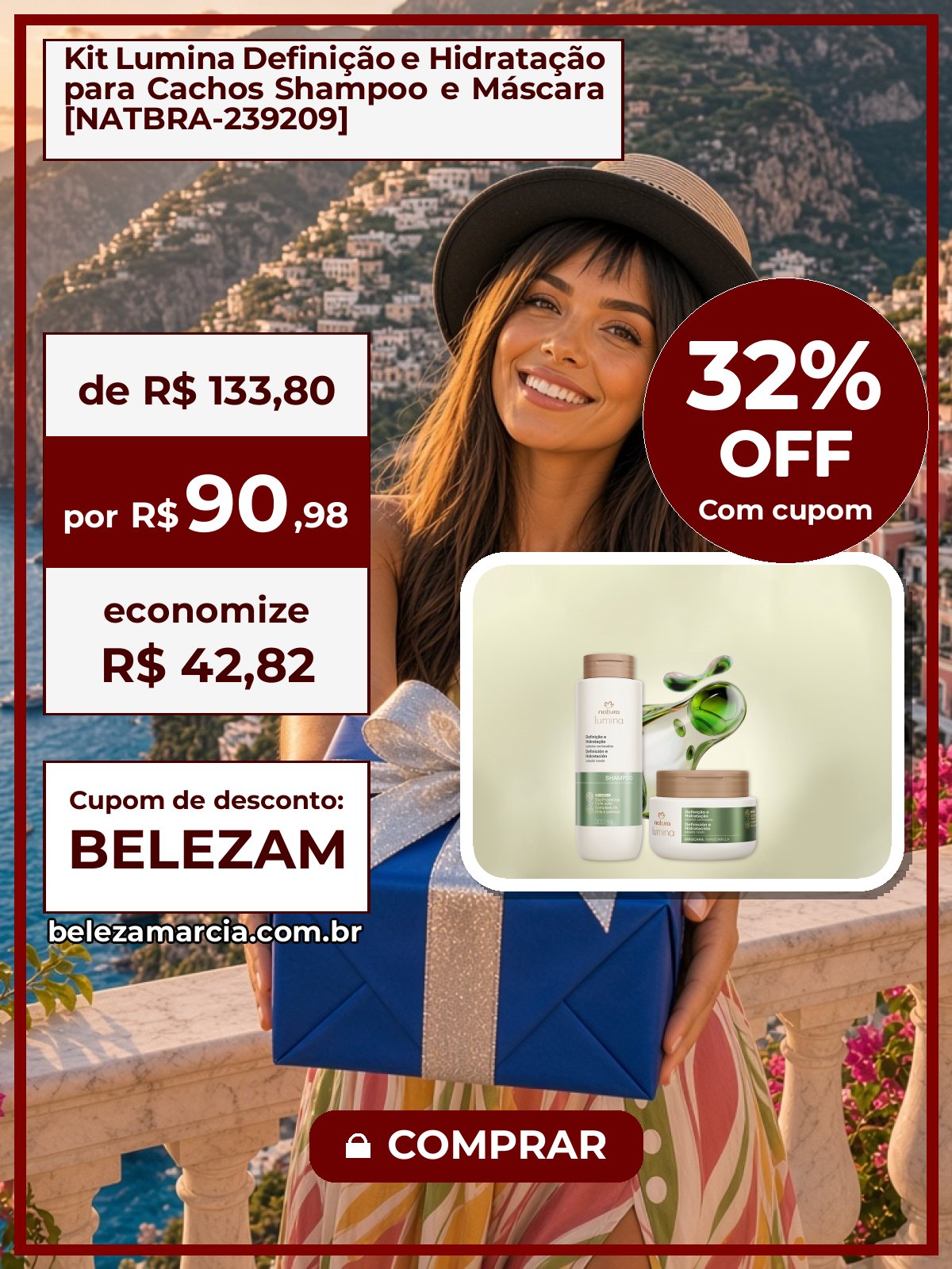 Kit Lumina Definição e Hidratação para Cachos Shampoo e Máscara [NATBRA-239209]