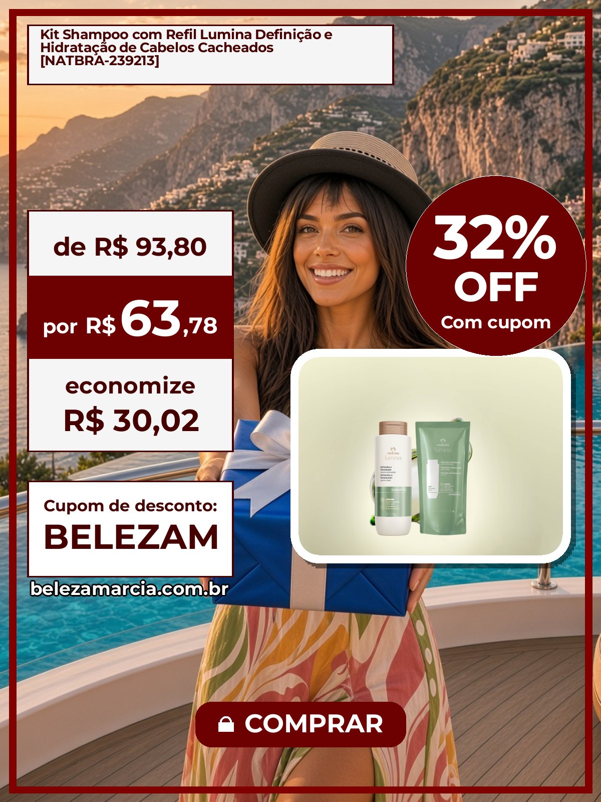 Kit Shampoo com Refil Lumina Definição e Hidratação de Cabelos Cacheados [NATBRA-239213]