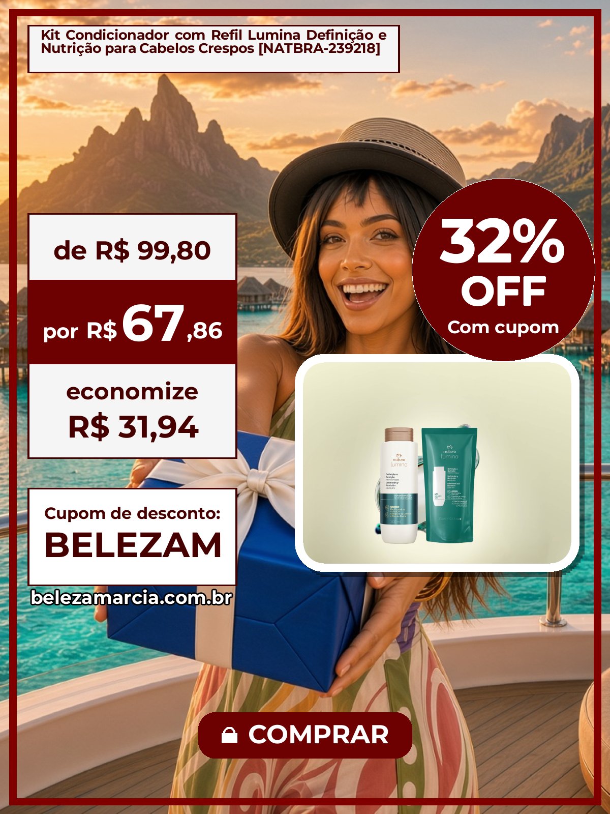 Kit Condicionador com Refil Lumina Definição e Nutrição para Cabelos Crespos [NATBRA-239218]