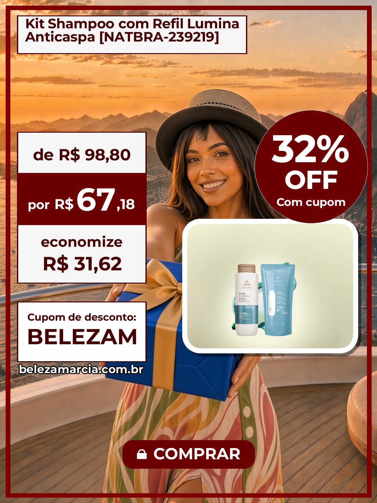 Kit Shampoo com Refil Lumina Anticaspa [NATBRA-239219]