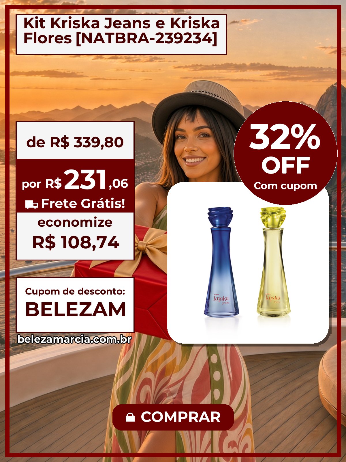 Kit Kriska Jeans e Kriska Flores [NATBRA-239234]