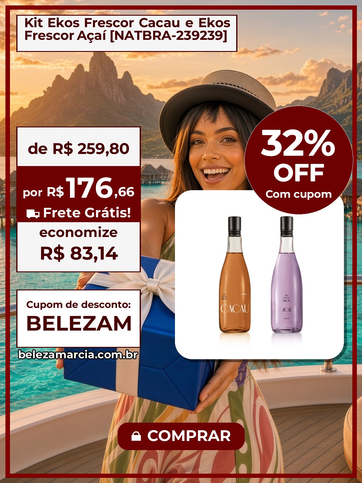 Kit Ekos Frescor Cacau e Ekos Frescor Açaí [NATBRA-239239]
