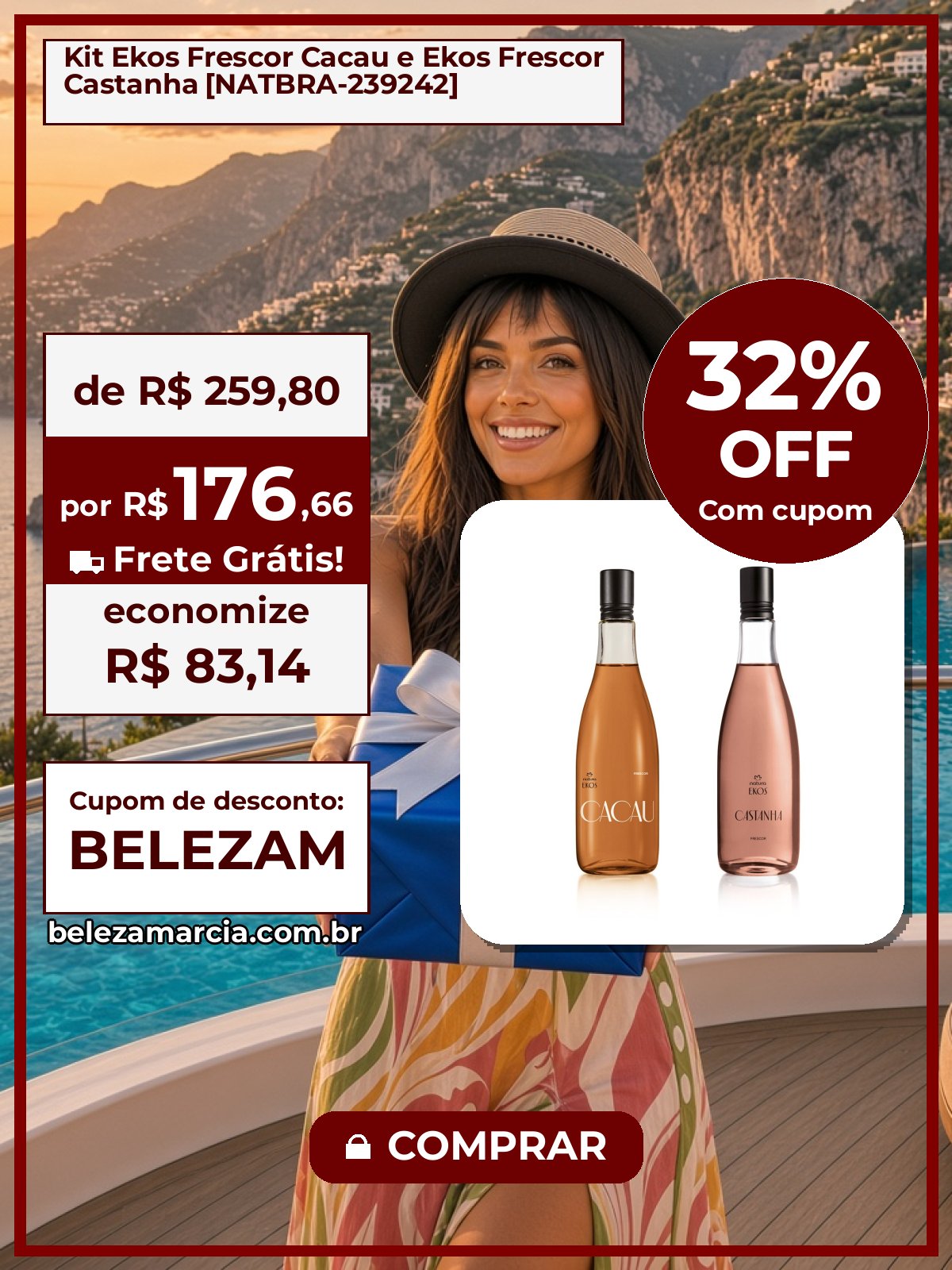 Kit Ekos Frescor Cacau e Ekos Frescor Castanha [NATBRA-239242]