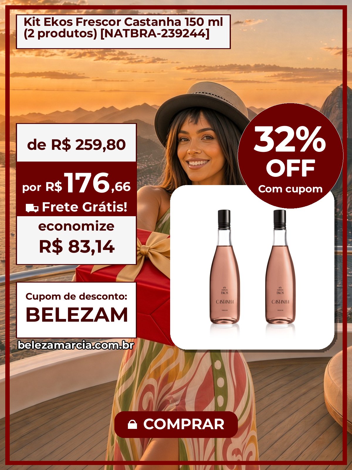 Kit Ekos Frescor Castanha 150 ml (2 produtos) [NATBRA-239244]