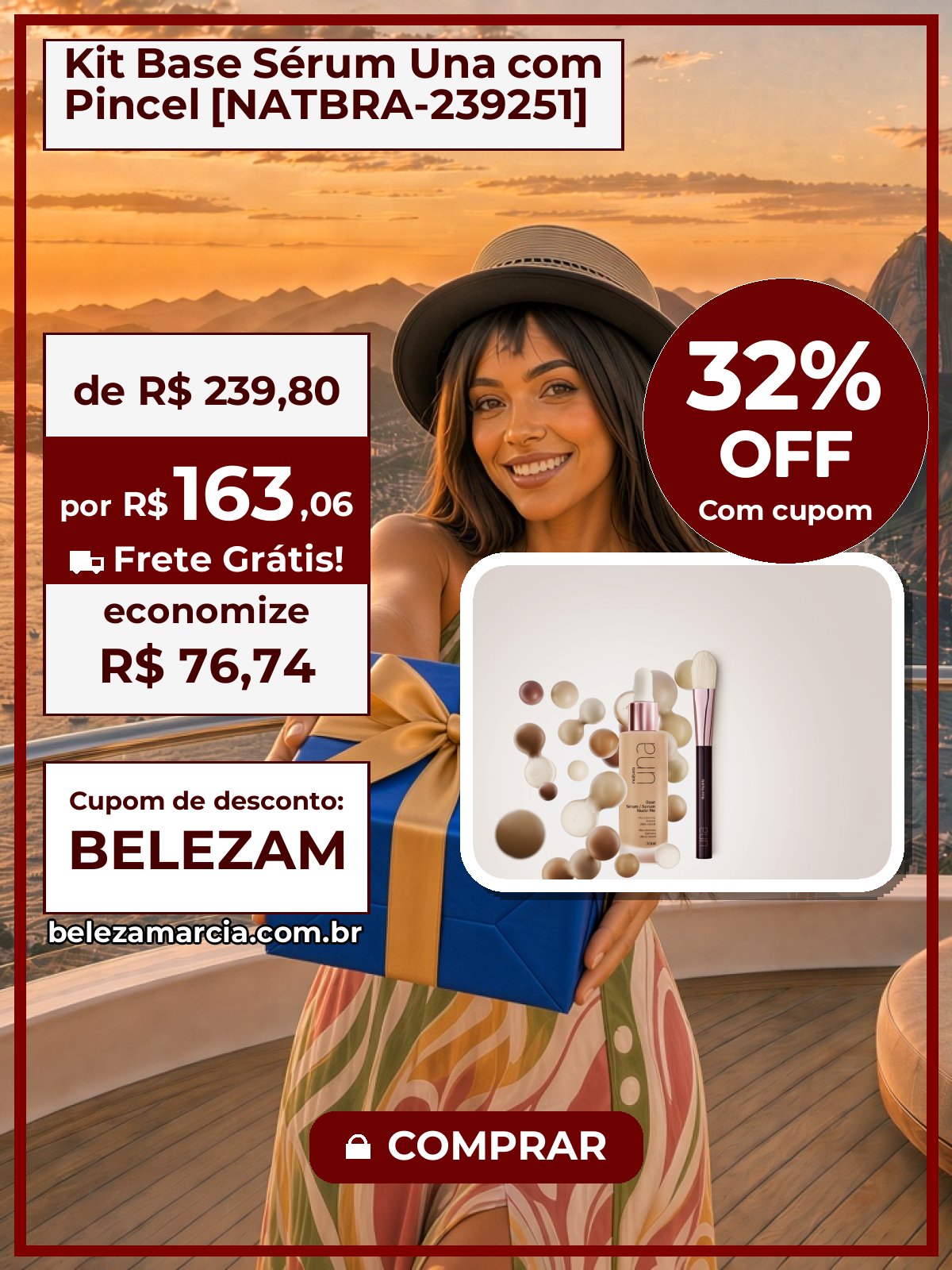 Kit Base Sérum Una com Pincel [NATBRA-239251]