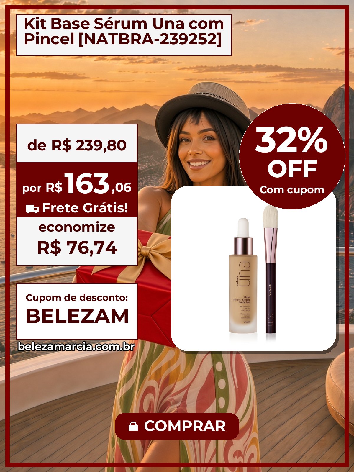 Kit Base Sérum Una com Pincel [NATBRA-239252]