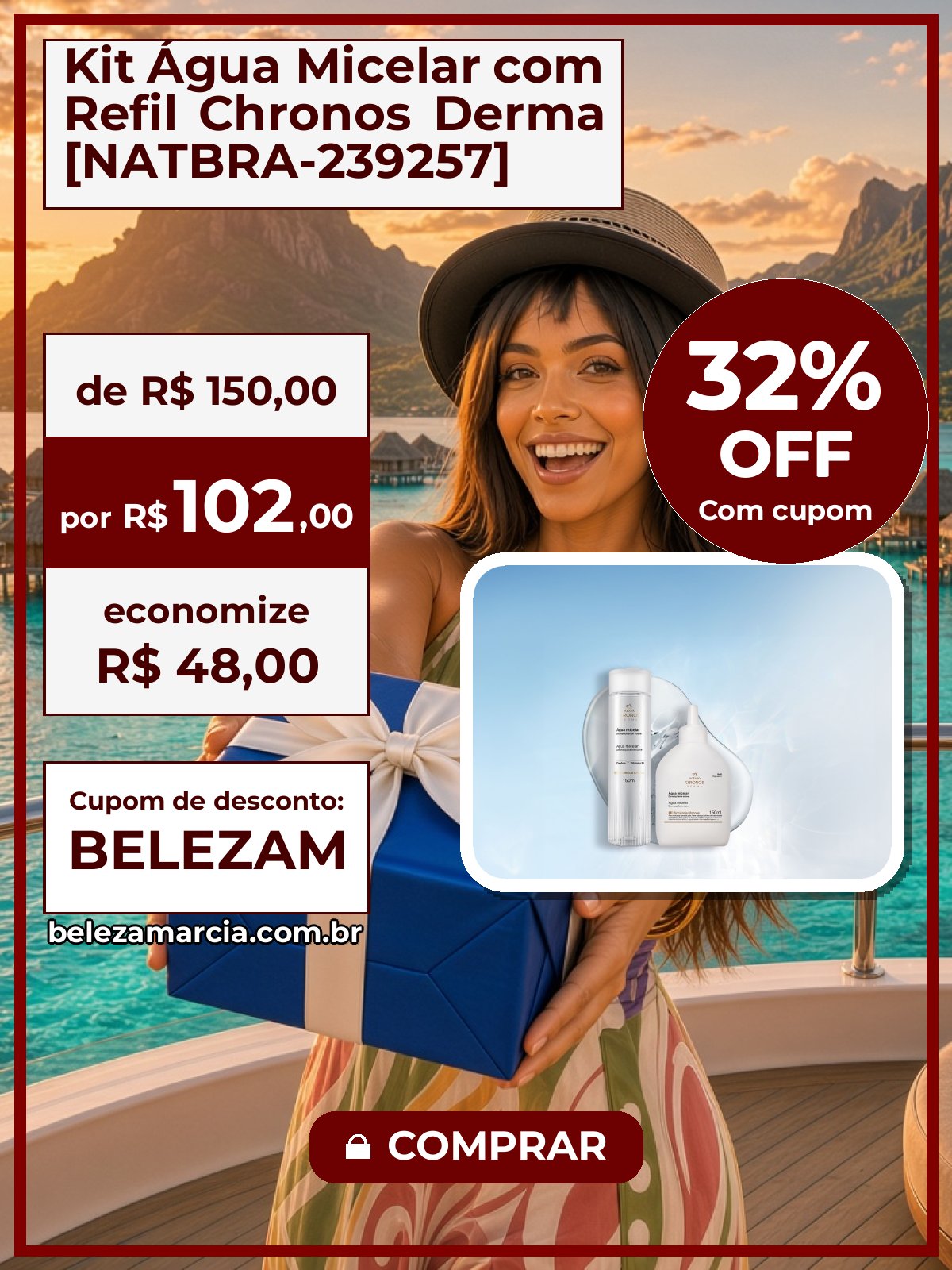 Kit Água Micelar com Refil Chronos Derma [NATBRA-239257]