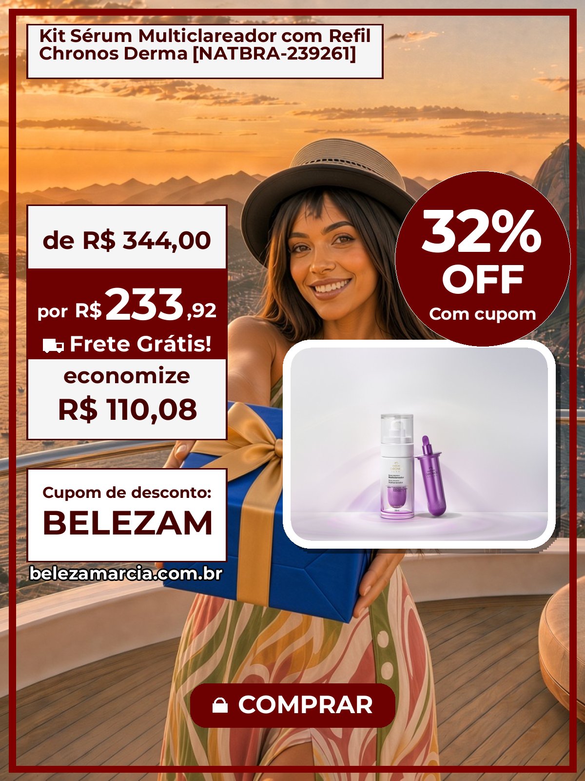 Kit Sérum Multiclareador com Refil Chronos Derma [NATBRA-239261]