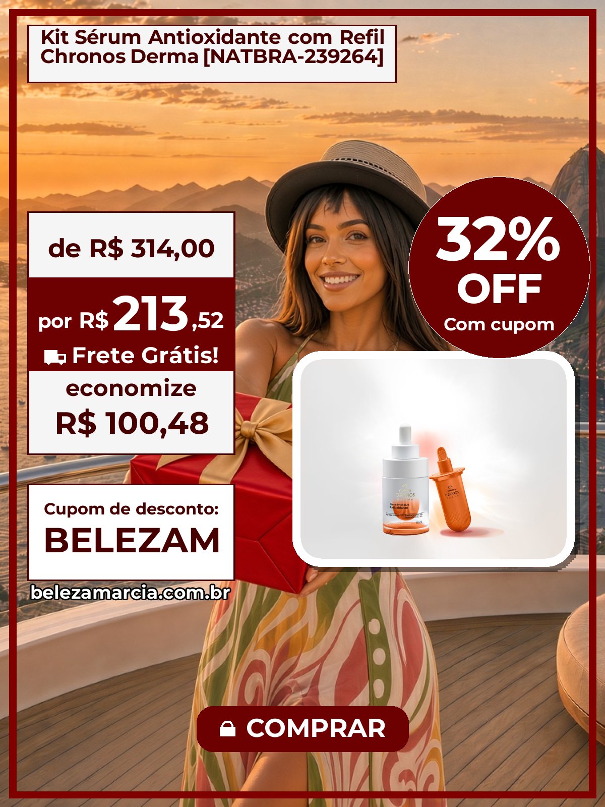 Kit Sérum Antioxidante com Refil Chronos Derma [NATBRA-239264]