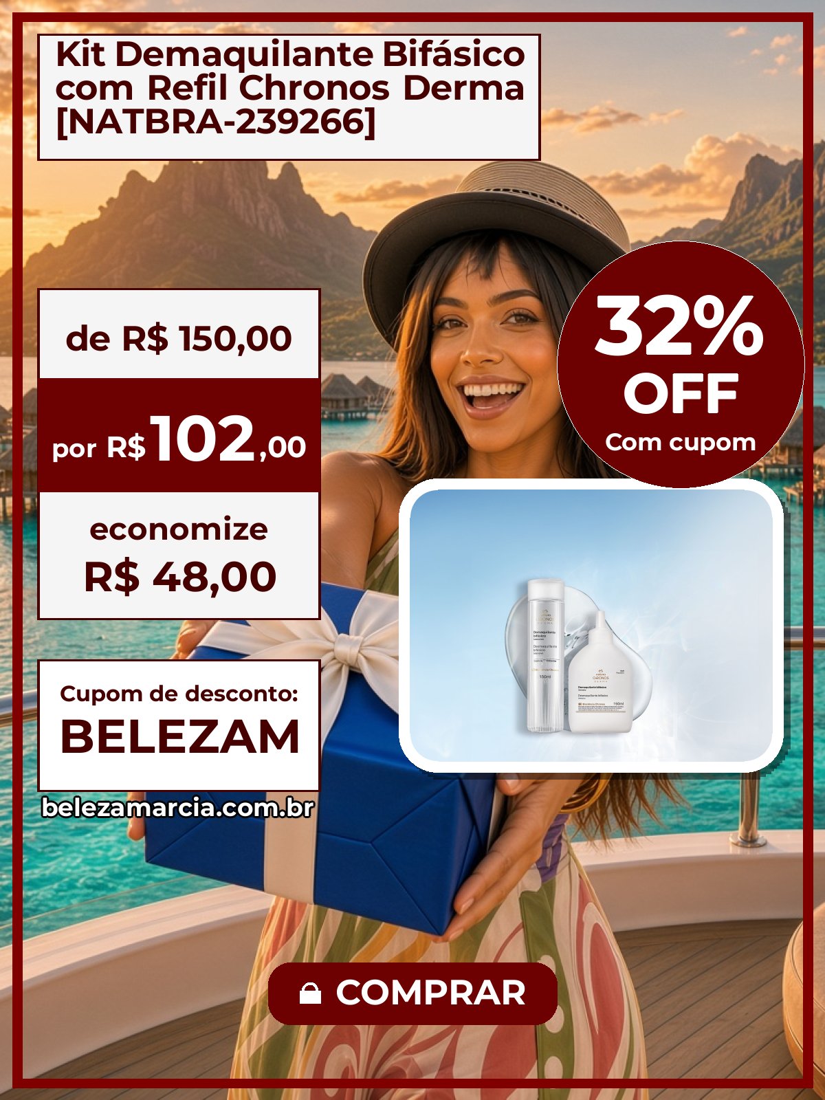 Kit Demaquilante Bifásico com Refil Chronos Derma [NATBRA-239266]