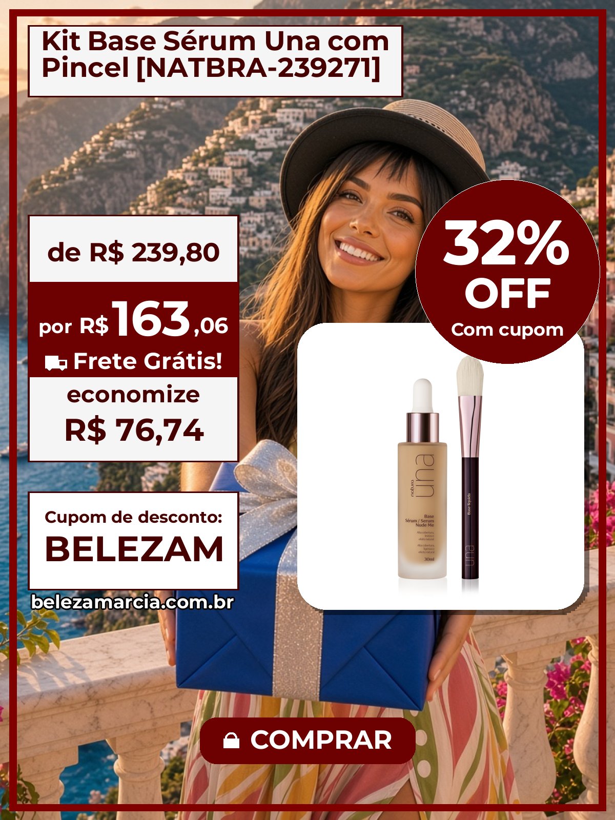 Kit Base Sérum Una com Pincel [NATBRA-239271]