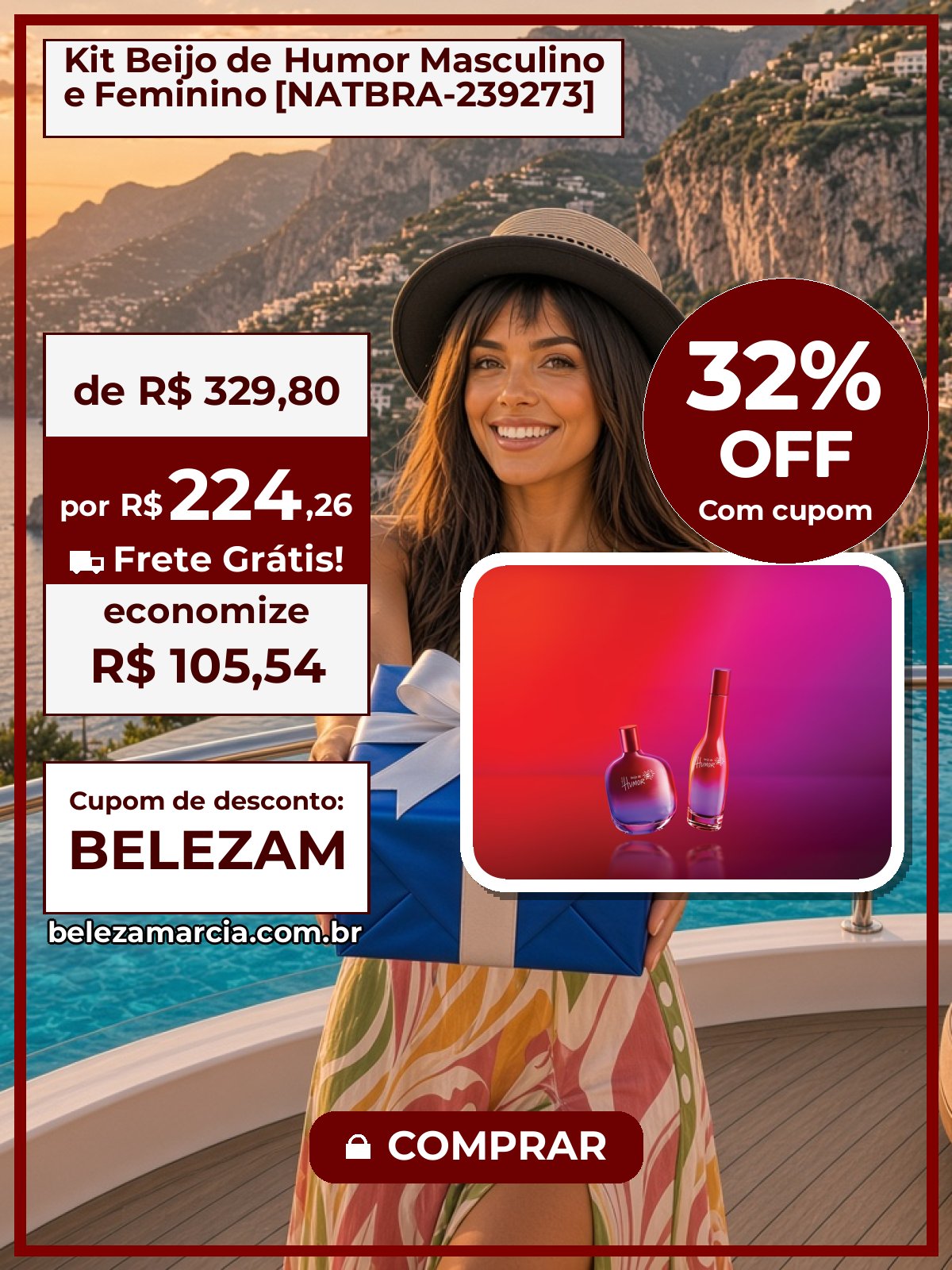 Kit Beijo de Humor Masculino e Feminino [NATBRA-239273]