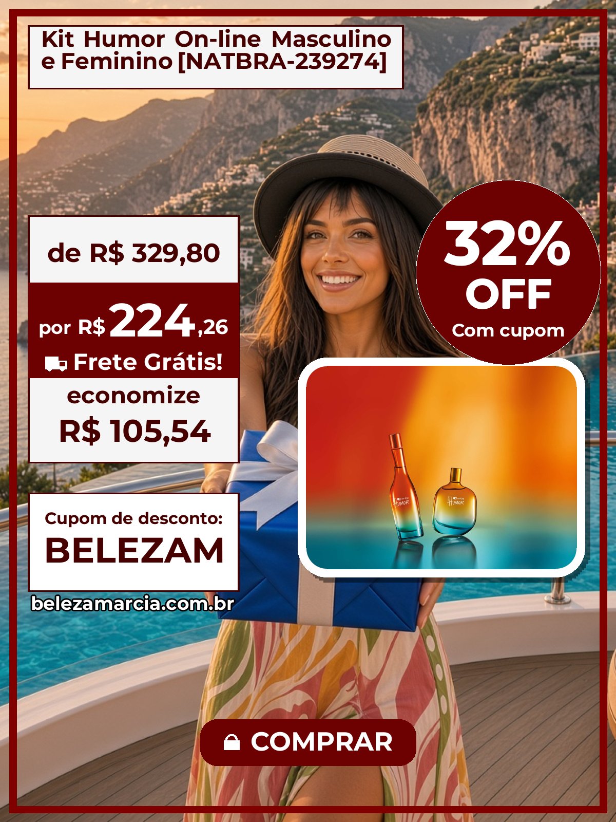 Kit Humor On-line Masculino e Feminino [NATBRA-239274]