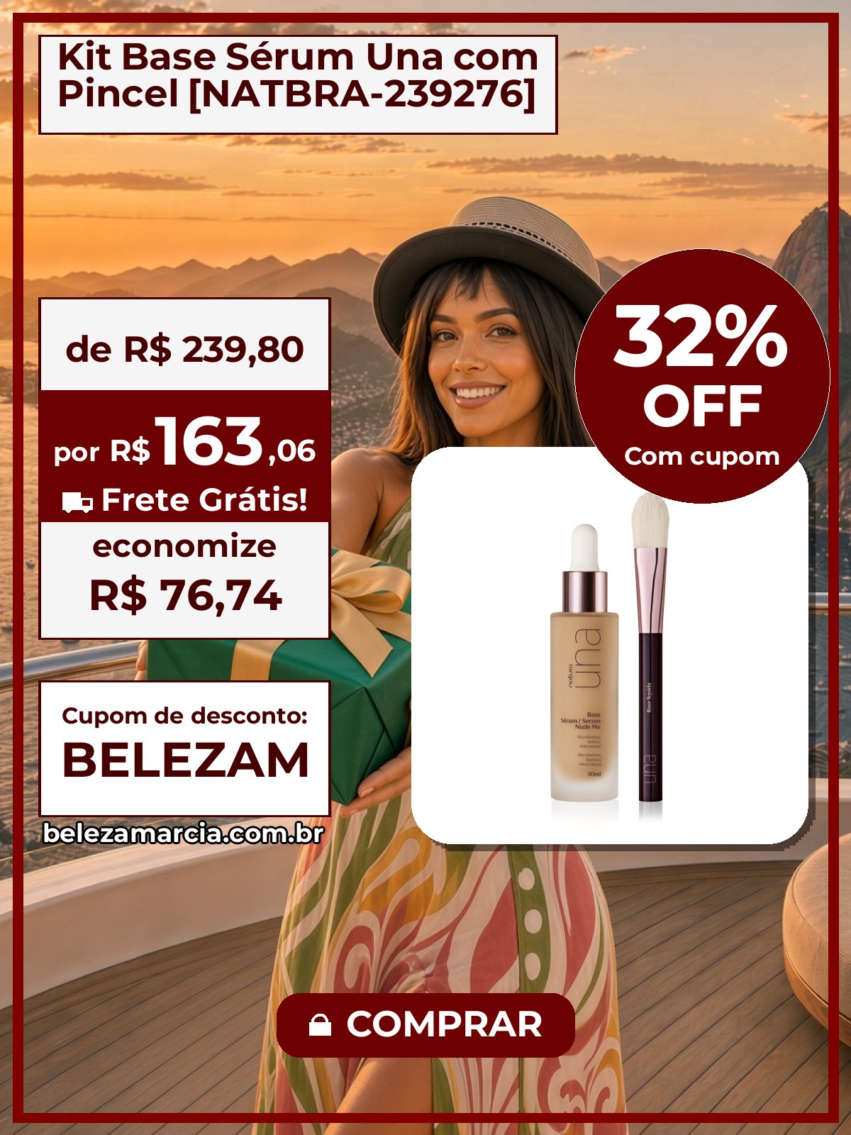 Kit Base Sérum Una com Pincel [NATBRA-239276]