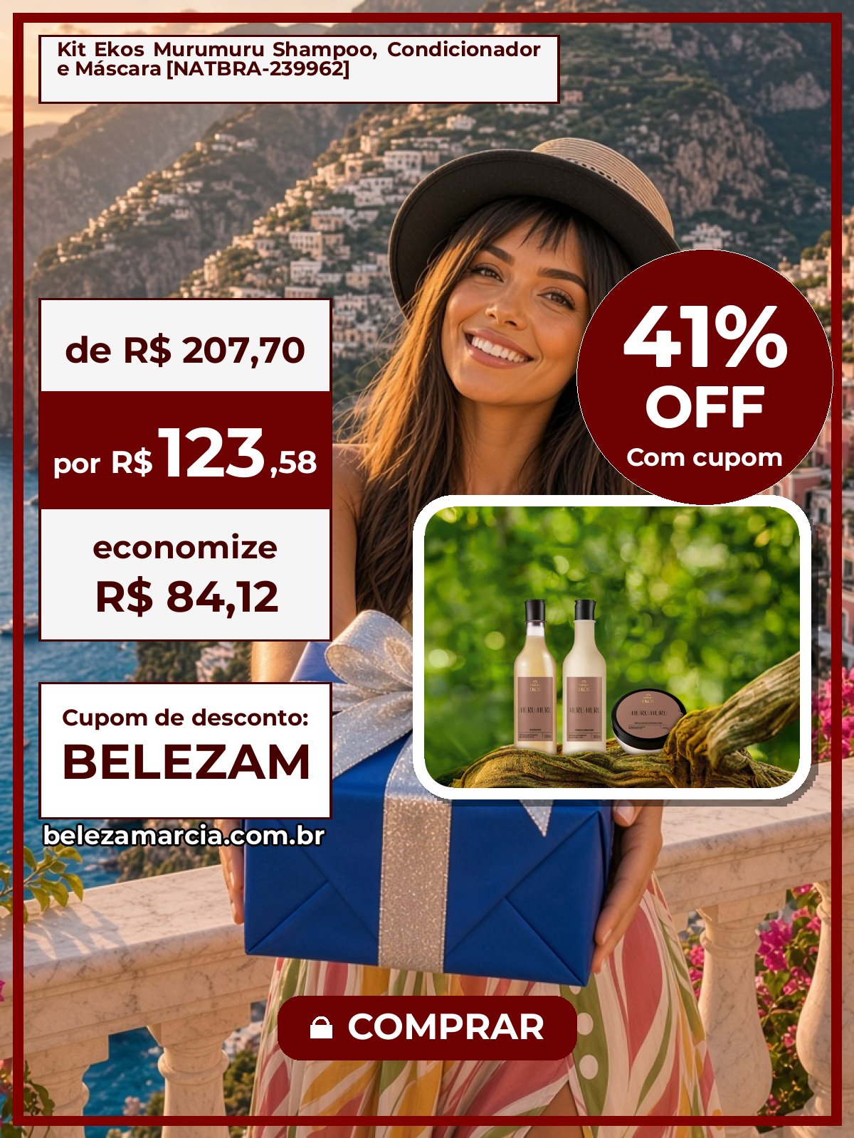 Kit Ekos Murumuru Shampoo, Condicionador e Máscara [NATBRA-239962]