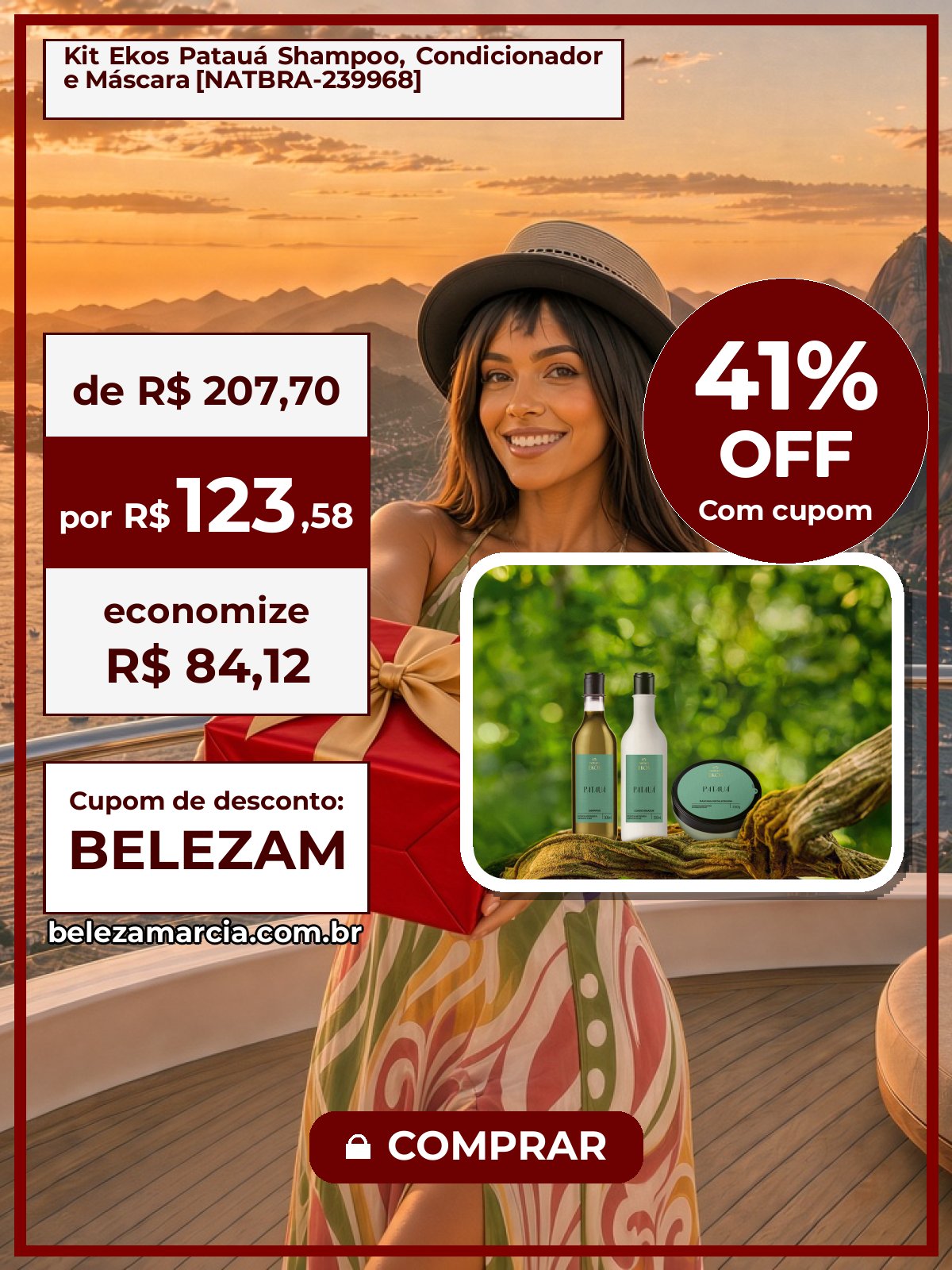 Kit Ekos Patauá Shampoo, Condicionador e Máscara [NATBRA-239968]