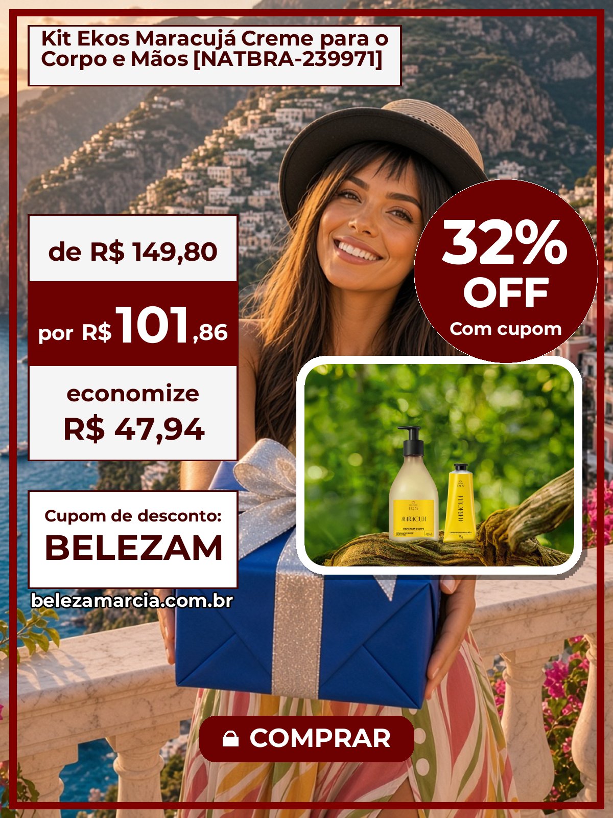 Kit Ekos Maracujá Creme para o Corpo e Mãos [NATBRA-239971]