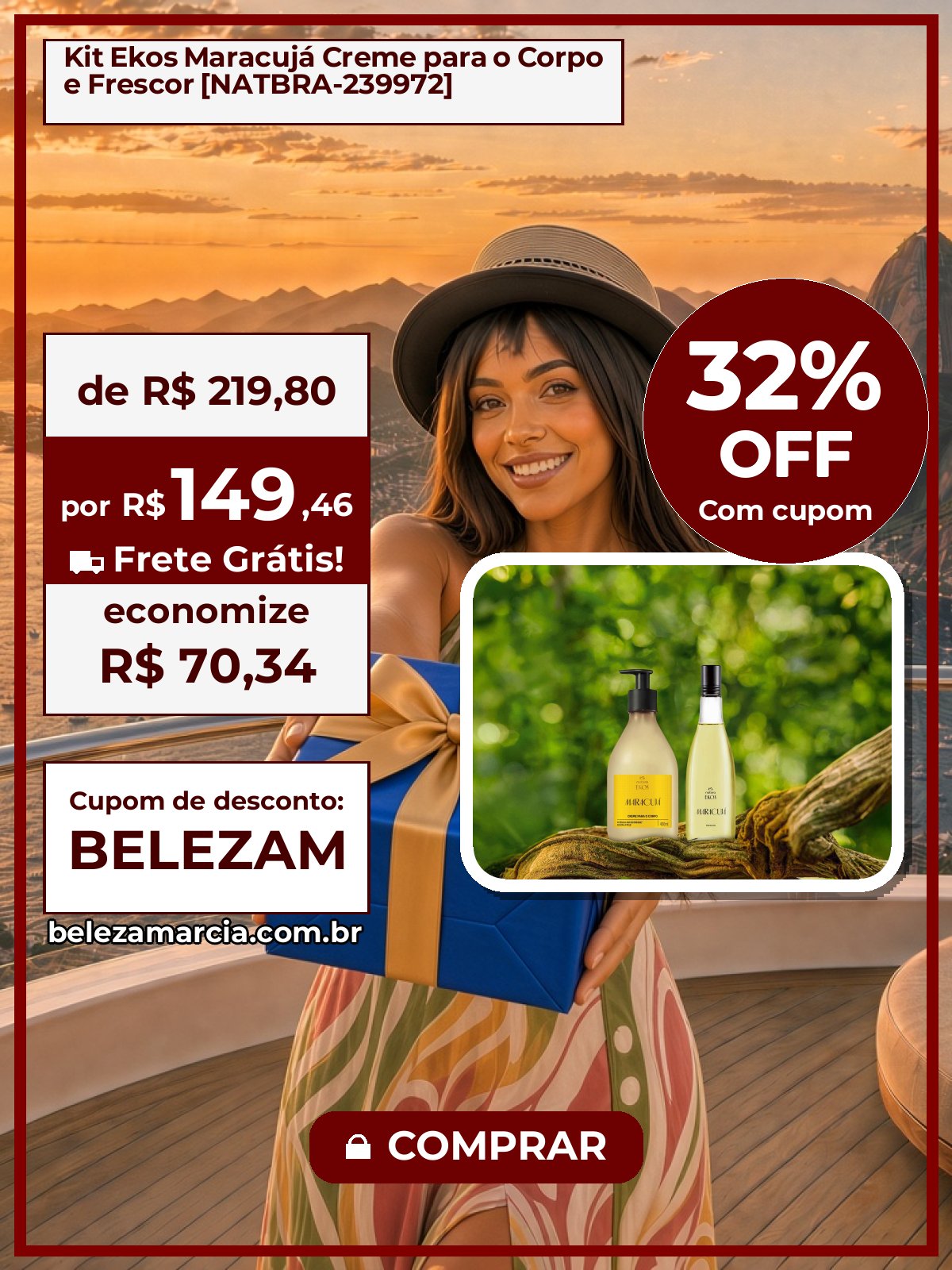 Kit Ekos Maracujá Creme para o Corpo e Frescor [NATBRA-239972]
