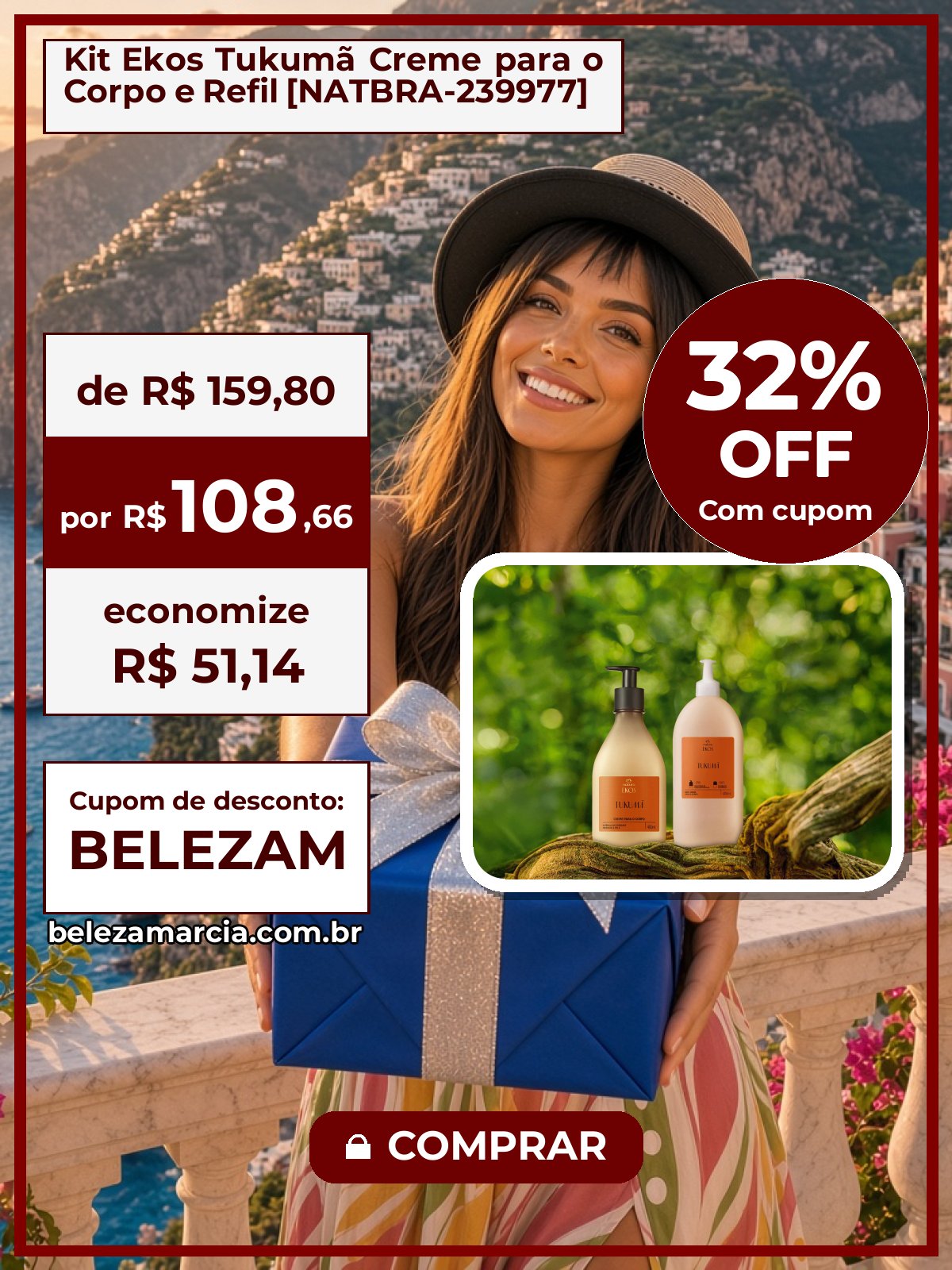 Kit Ekos Tukumã Creme para o Corpo e Refil [NATBRA-239977]