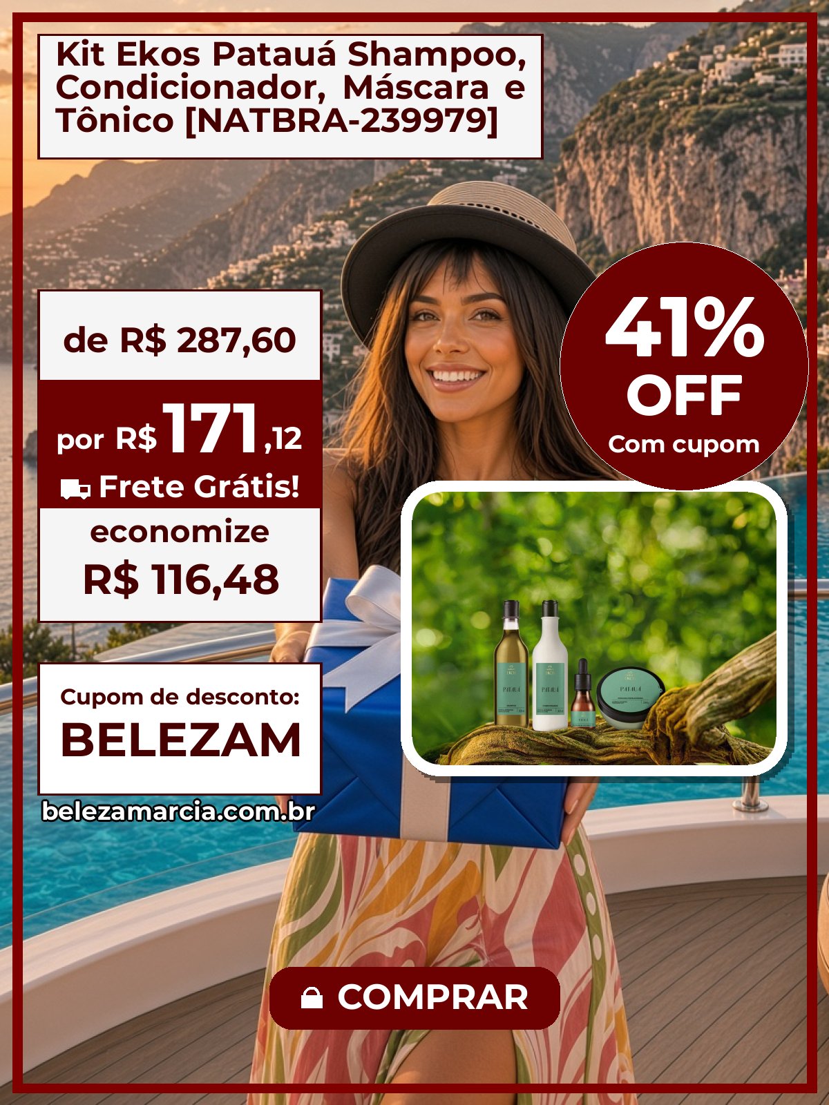 Kit Ekos Patauá Shampoo, Condicionador, Máscara e Tônico [NATBRA-239979]