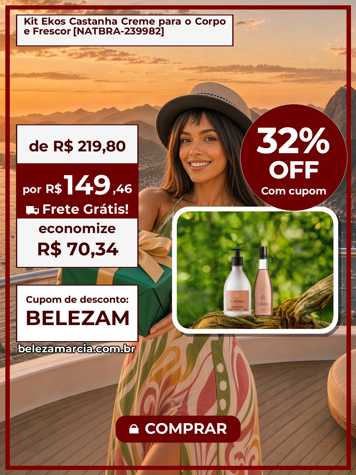 Kit Ekos Castanha Creme para o Corpo e Frescor [NATBRA-239982]