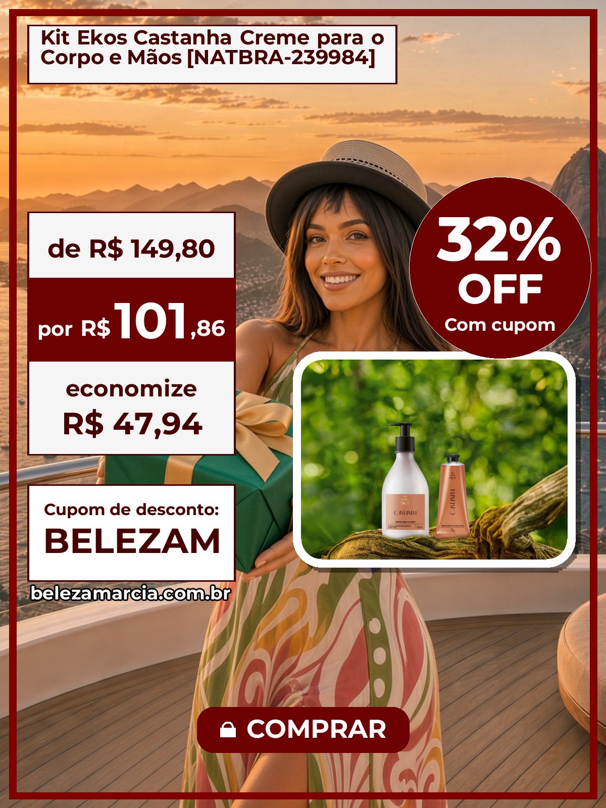 Kit Ekos Castanha Creme para o Corpo e Mãos [NATBRA-239984]