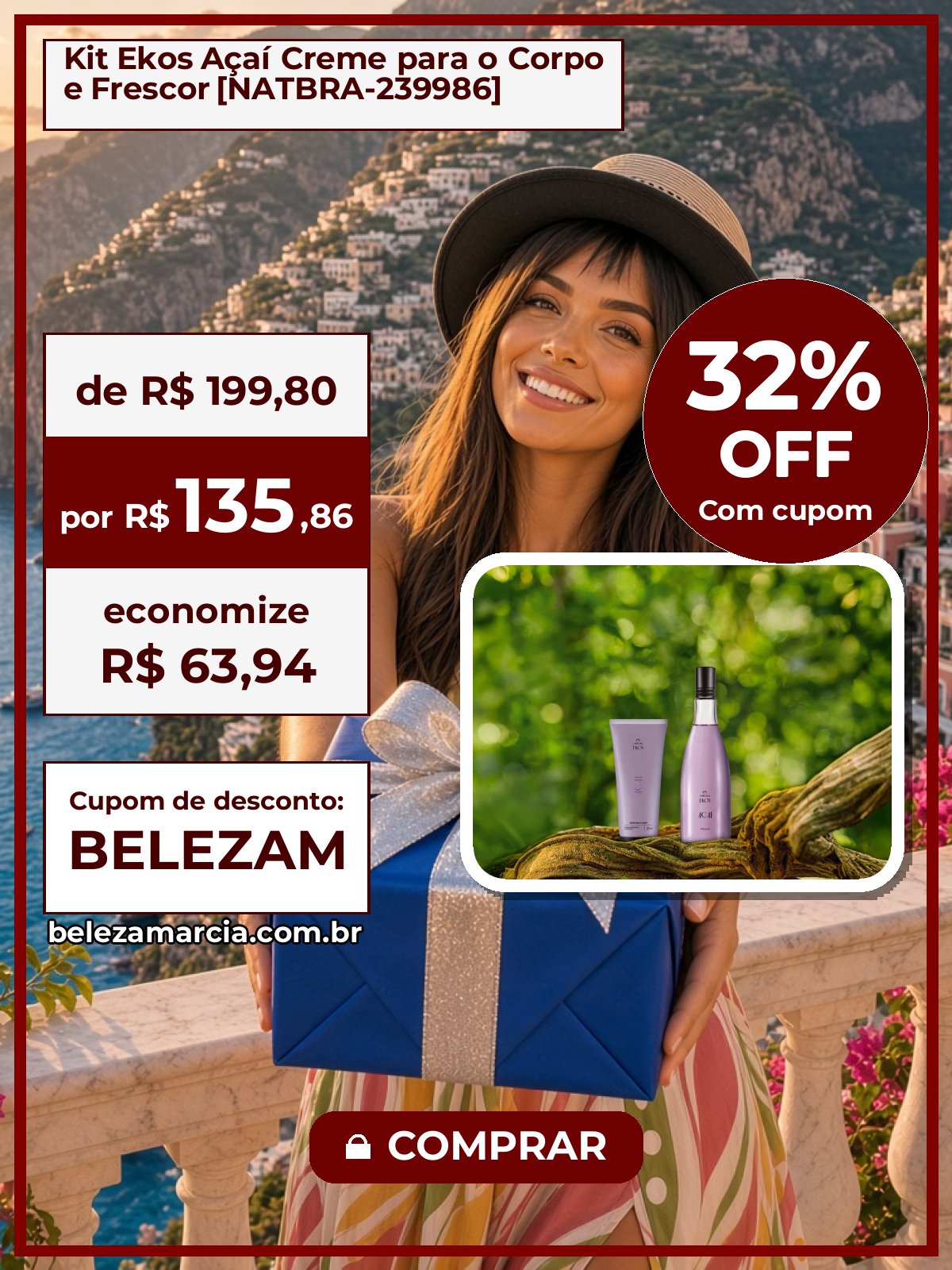 Kit Ekos Açaí Creme para o Corpo e Frescor [NATBRA-239986]