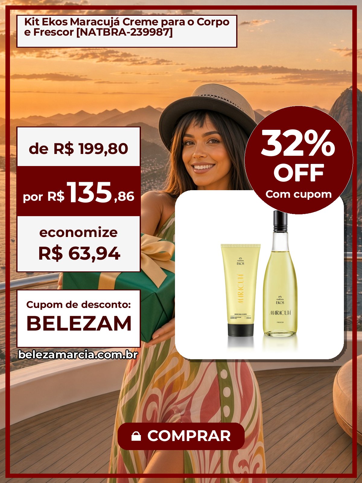 Kit Ekos Maracujá Creme para o Corpo e Frescor [NATBRA-239987]
